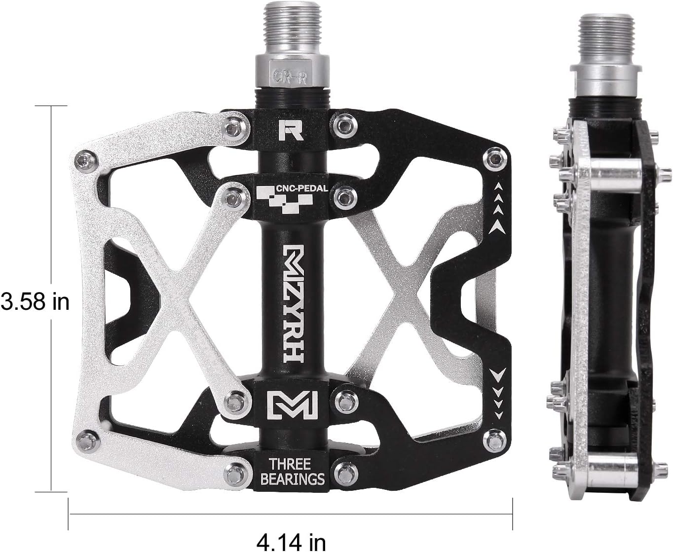MZYRH Mountain Bike Pedals, Ultra Strong Colorful CNC Machined 9/16" Cycling Sealed 3 Bearing Pedals