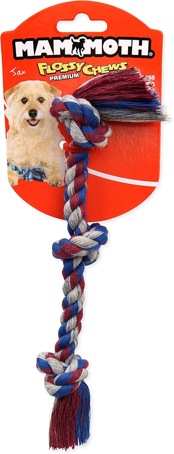 Mammoth Flossy Chews Color Rope Tug – Premium Cotton-Poly Tug Toy for Dogs – Interactive Dog Rope Toy – Tug Dog Chew Toy