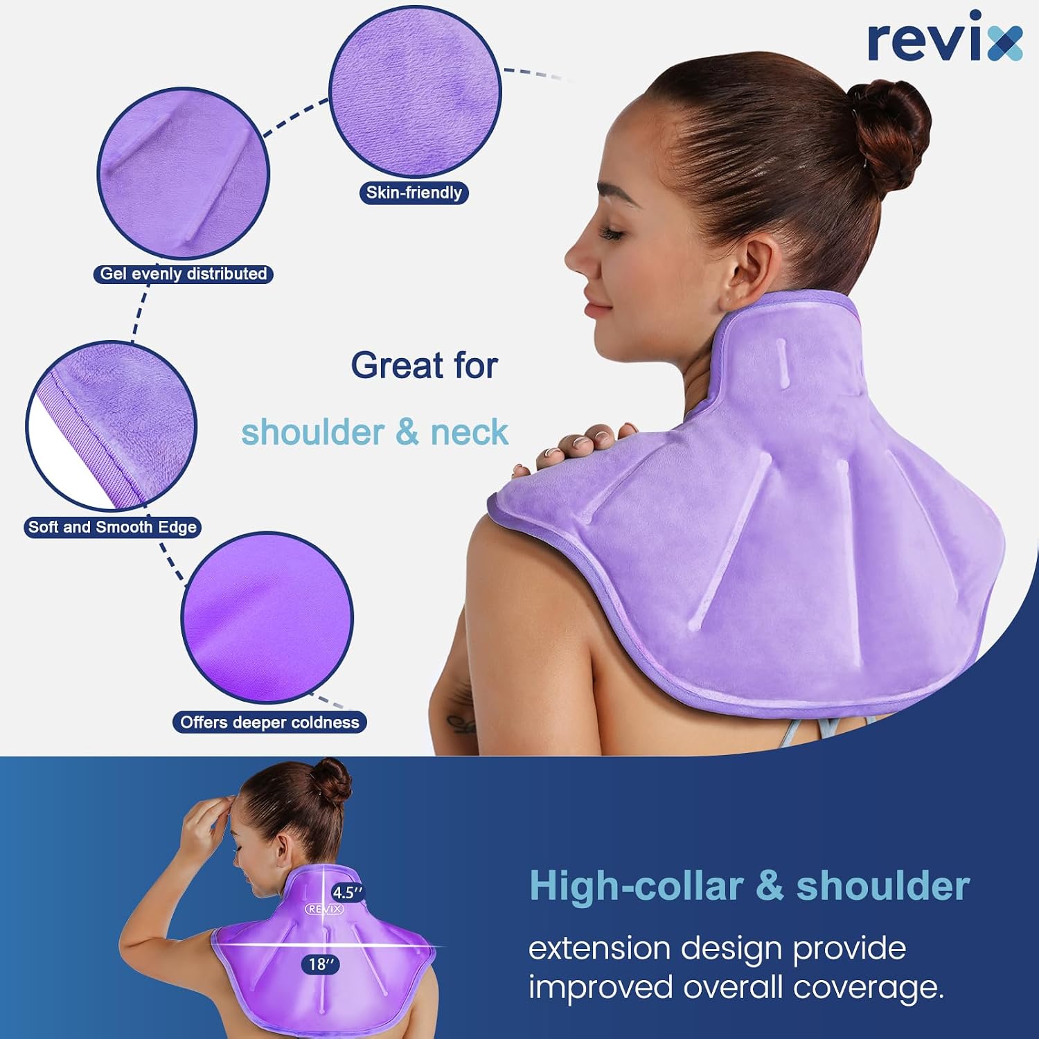 REVIX Ice Pack for Shoulders and Neck, Shoulder Ice Pack for Back Relief