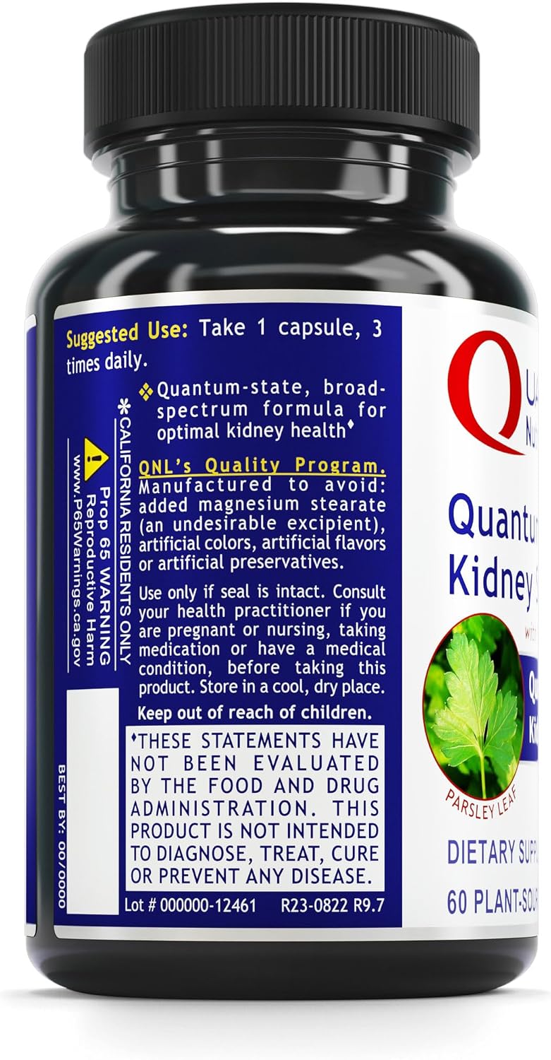 Quantum Nutrition Labs Kidney Support - Kidney Health Supplement, Natural Antioxidant Support for Men and Women with Cranberry, Rhodiola Rosea