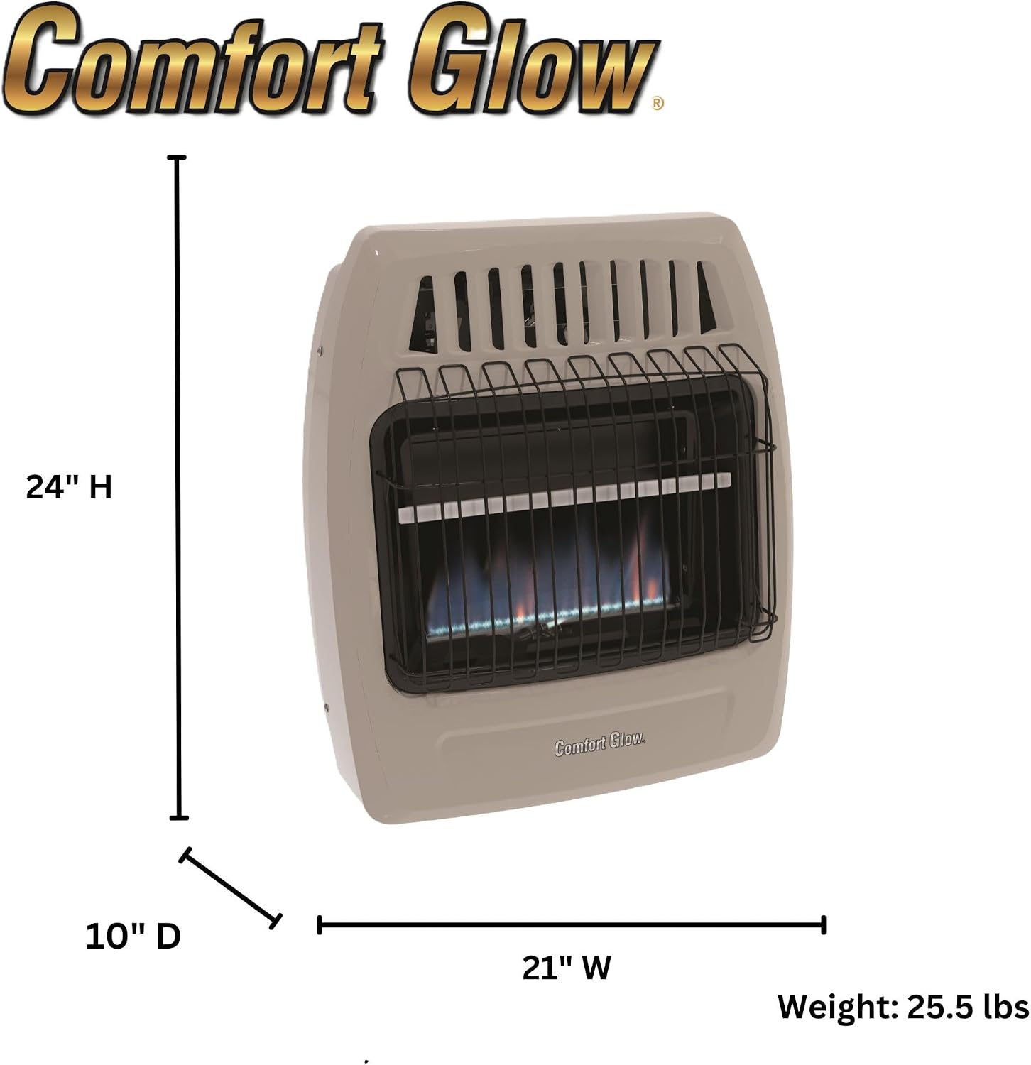 WORLD MKTG OF AMERICA/IMPORT KWD258 20000 BTU Dual Gas Wall Heater | Gas Heater for Indoor Use, Natural Gas or Liquid Propane, Thermostat