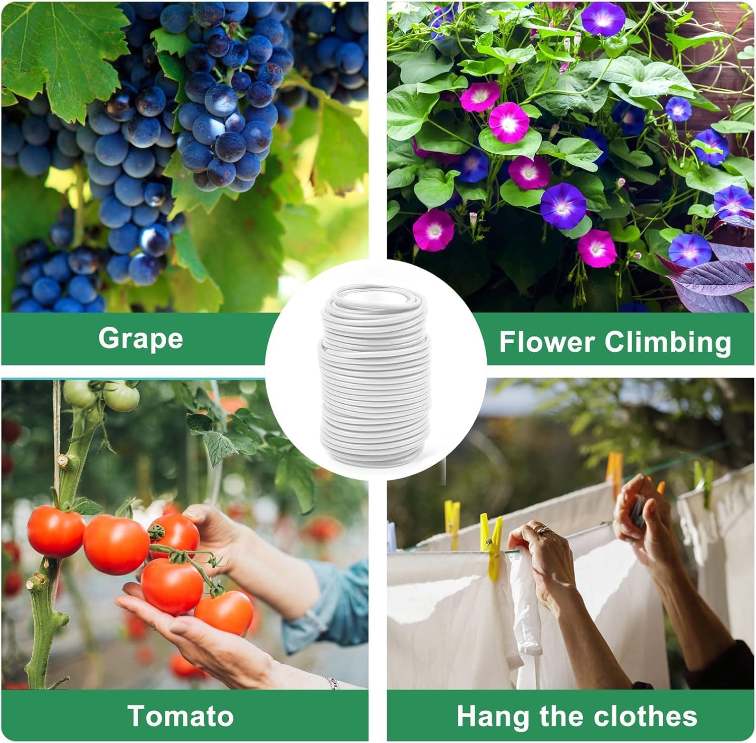 Decoroca Soft Plant Ties for Support - 65.6' Reusable Waterproof Plant Wire, 3.5mm Garden Twist