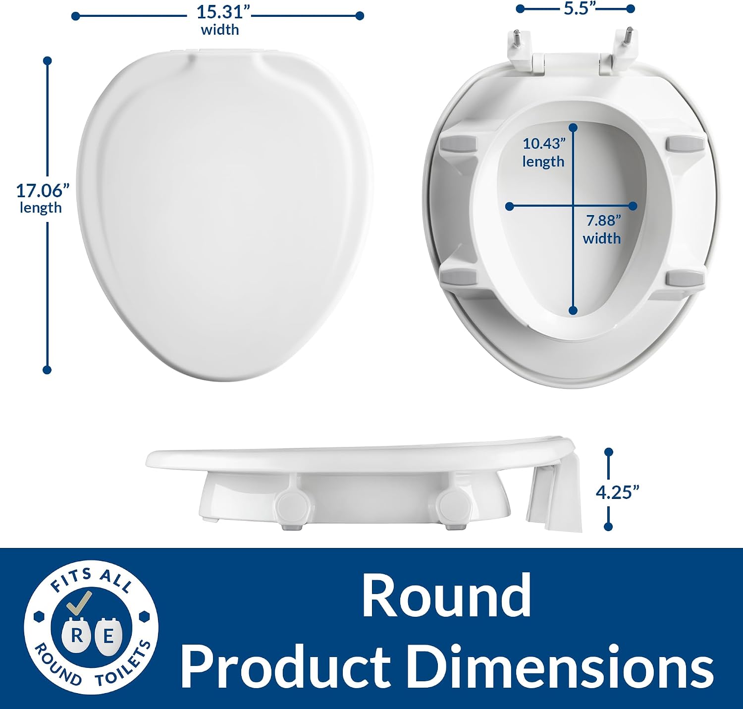 Bemis Assurance 3" Raised Toilet Seat for Seniors, Therapist Preferred for Safety, Secure Hinges, Clean Shield Guard, Elongated, White