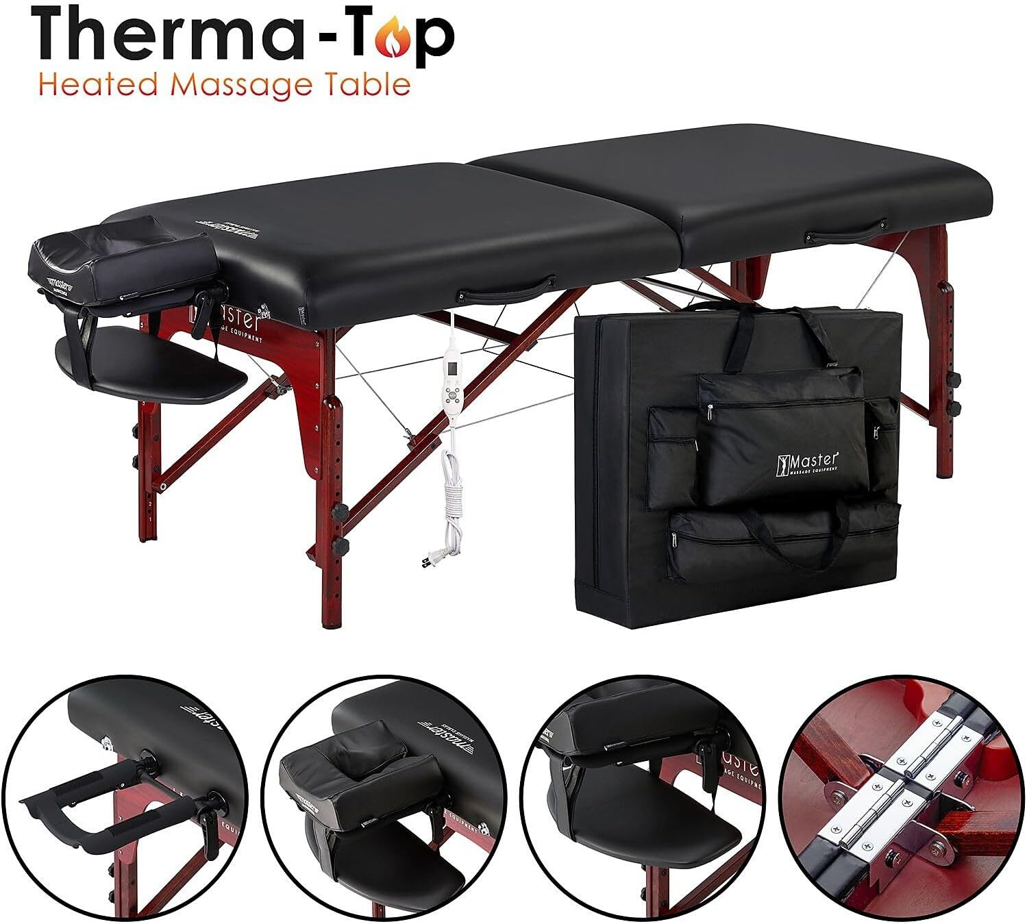31" Montclair ThermaTop™ Master Massage Portable Massage Table with Memory Foam, Reiki Panels