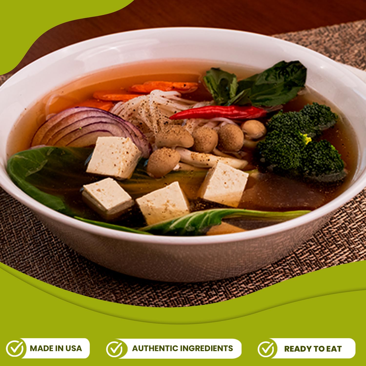 Essence of Lotus Instant Spicy Beef Pho Soup Mix — Ready-to-Eat Flavorful, Restaurant-Quality Pho broth, Made in the US (Spicy Beef Soup Mix, 1-Pack) | Ready-to-Eat, broth