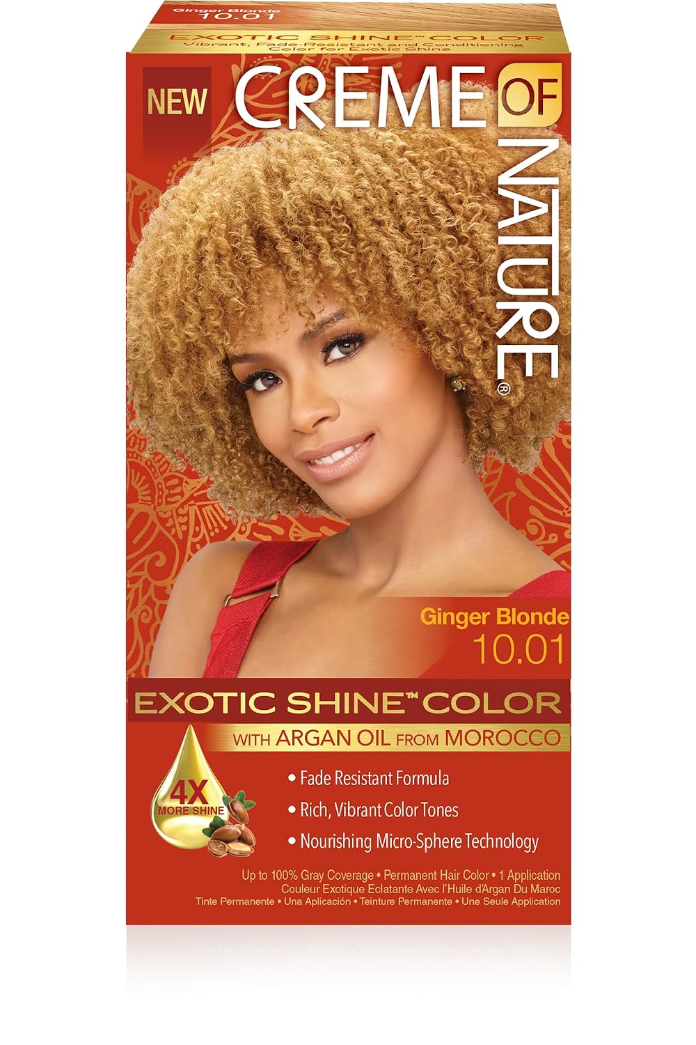 Creme of Nature, Exotic Shine Hair Color, 9.2 Light Caramel Brown, with Argan Oil from Morocco, 1 Application