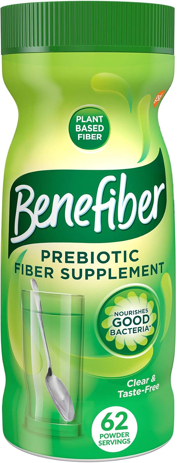Benefiber Prebiotic Fiber Supplement Powder, Unflavored, 124 Teaspoons | Plant-based Prebiotic Fiber Powder, Sugar-Free, Dissolves Clear and Tasteless, GLP-1 Support for Digestive Health