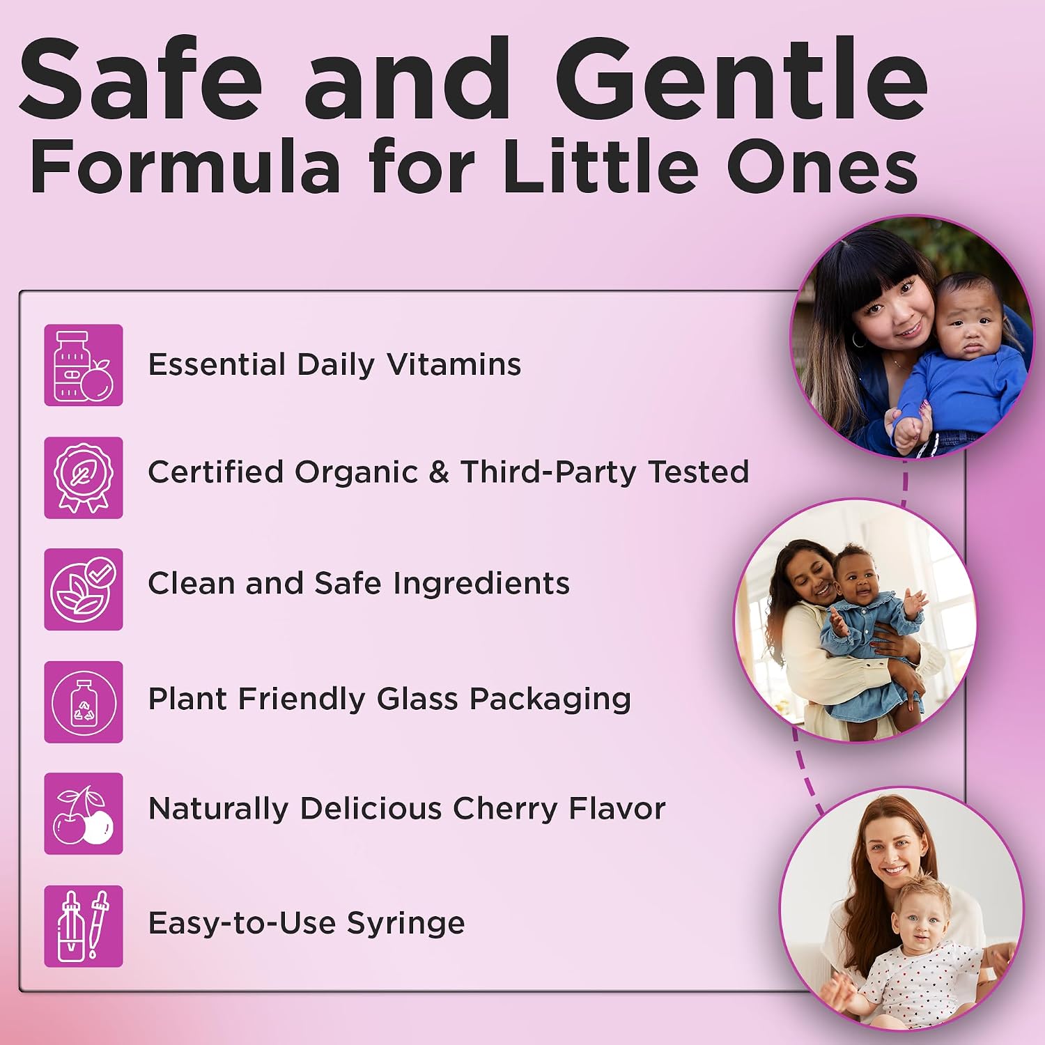 Organic Liquid Baby Multivitamin Drops Cherry Flavor (1 Fl Oz) 2 Months+ | Multivitamins Drops for Infants & Toddlers - Toddler Vitamins for Immune