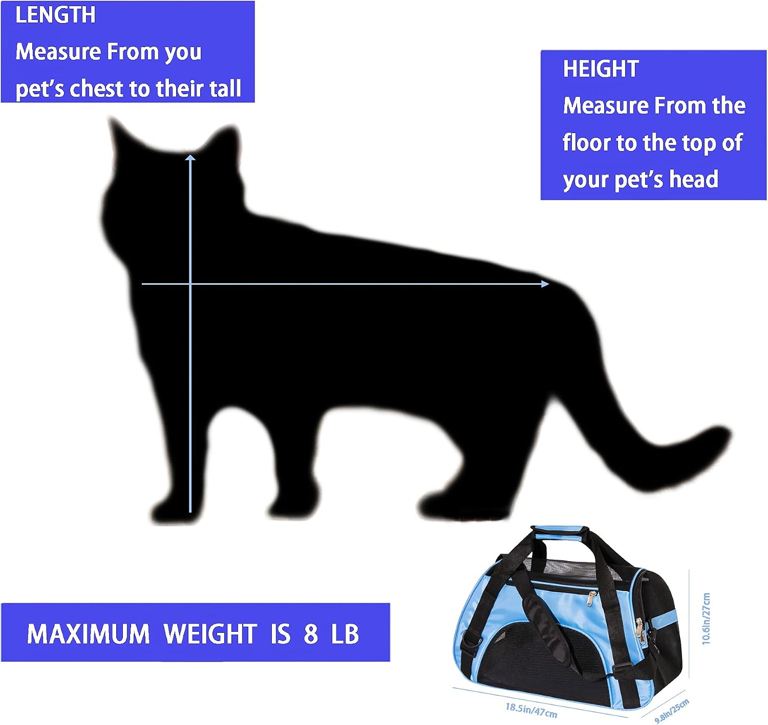 MuchL Cat Carrier for Cats Soft-Sided Travel Pat Carrier for Cat with Wooden Padding Board Airline Approved Lightweight Comfortable Cat Bag for