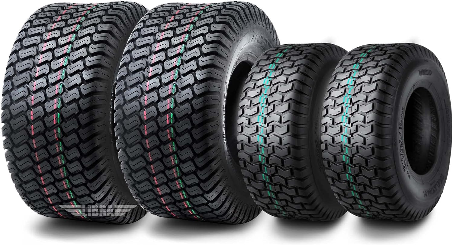 WANDA Set 4 Lawn Mower Turf Tires 16x6.5-8 & 23x10.5-12 /4PR -13019/13049 | Riding Lawn Mover, Garden Tractor