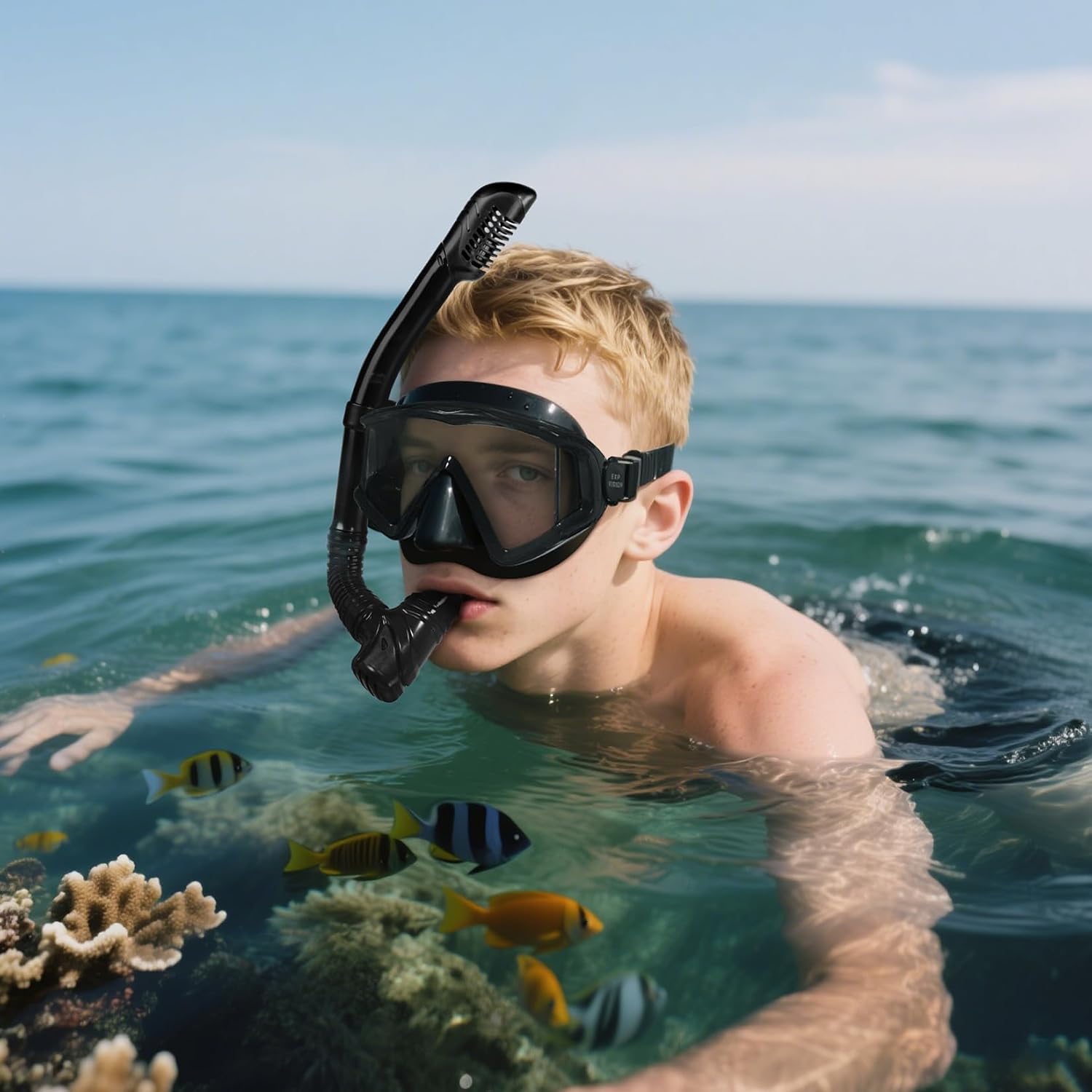 Adult Pano 3 Scuba Diving Mask, Tempered Glass Snorkel Mask Anti-Fog Swim Mask No Leakage Swim Goggles with Nose Cover Snorkeling Gear for Snorkeling