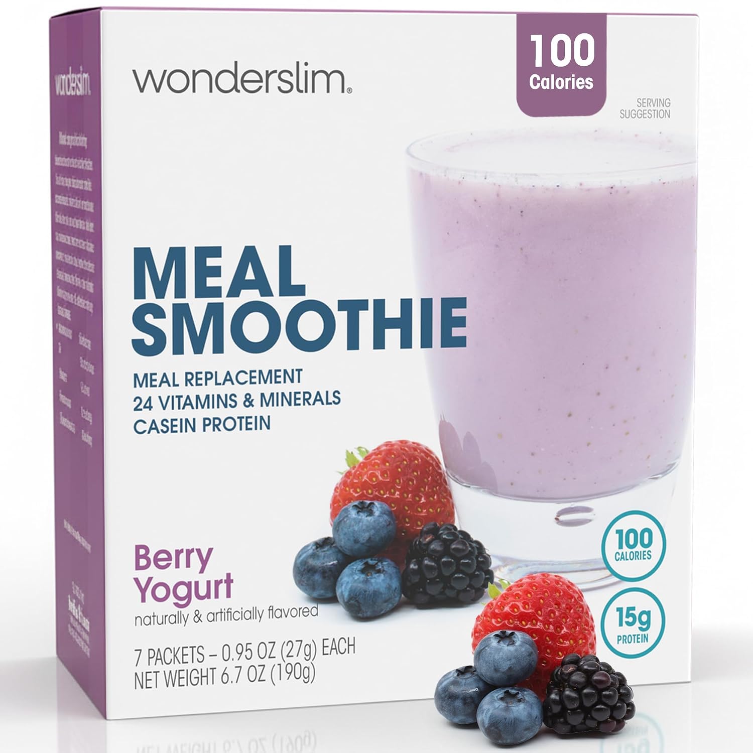 WonderSlim Protein Meal Replacement Shake – 15g Protein, 24 Vitamins & Minerals, Low Carb, Low Calorie, Gluten Free – Meal Replacement Drink for Weight Management, 7 Count Packets (Dark Cocoa Cream)
