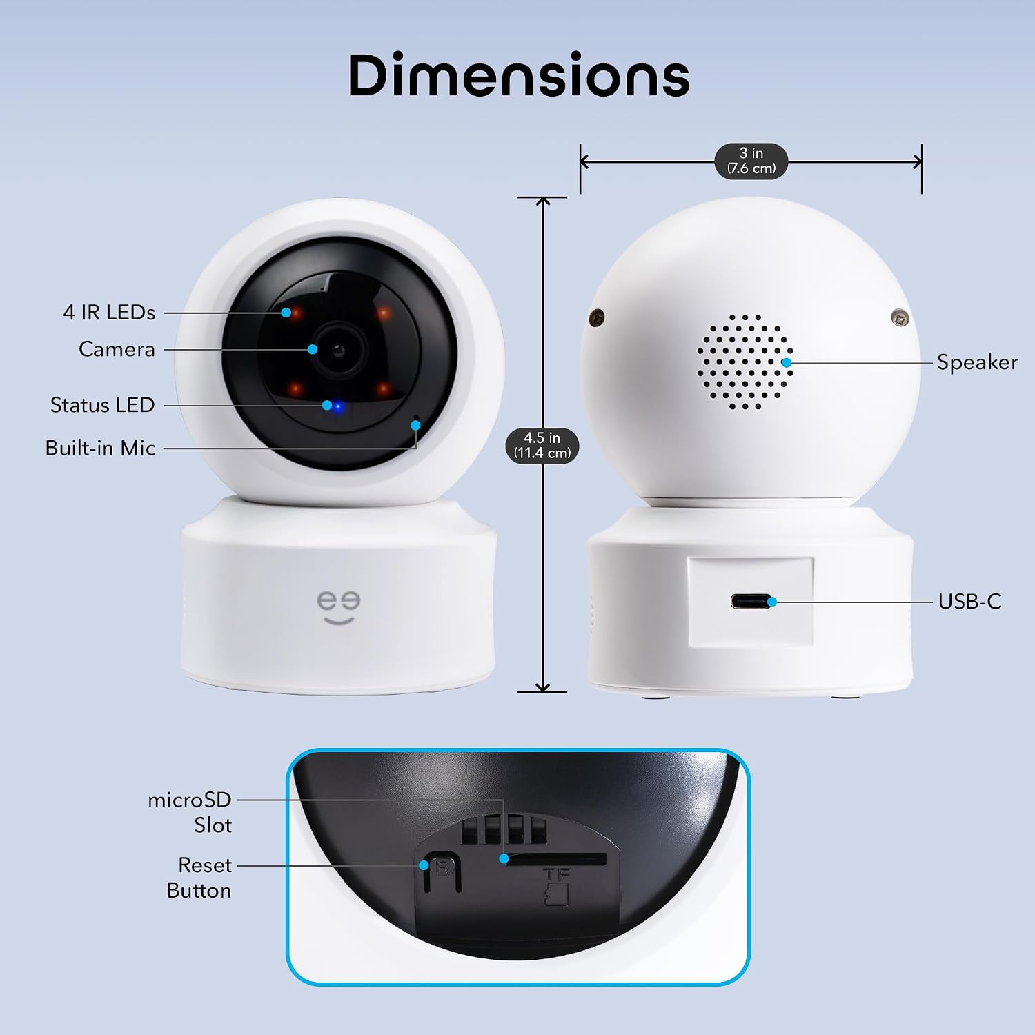 Geeni Scope Ultra 2K 360° Smart Indoor Camera, Auto-Tracking, 1440p HD | 360-degree auto-tracking motion detection, dual band Wi-Fi