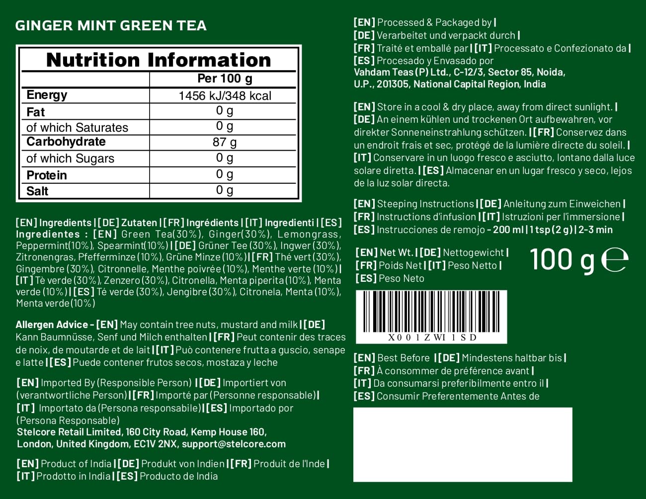 VAHDAM, Himalayan Green Tea Leaves (50+ Cups, 3.53 Oz) Non GMO, Gluten Free | High Elevation Grown Green Tea Leaves From Himalayas | Pure Unblended Single Origin Green Loose Leaf Tea | Vacuum Sealed