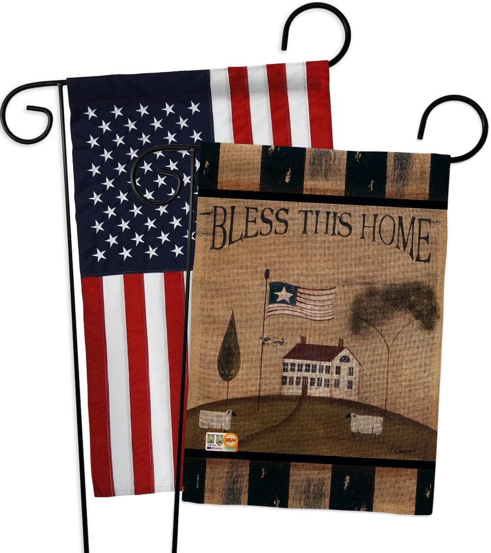 Welcome Bless This Home Burlap Garden Flags Pack Country Living Primitive Farm Western Barn American Rustic Cowboy Rural Ranch USA Vintage Applique