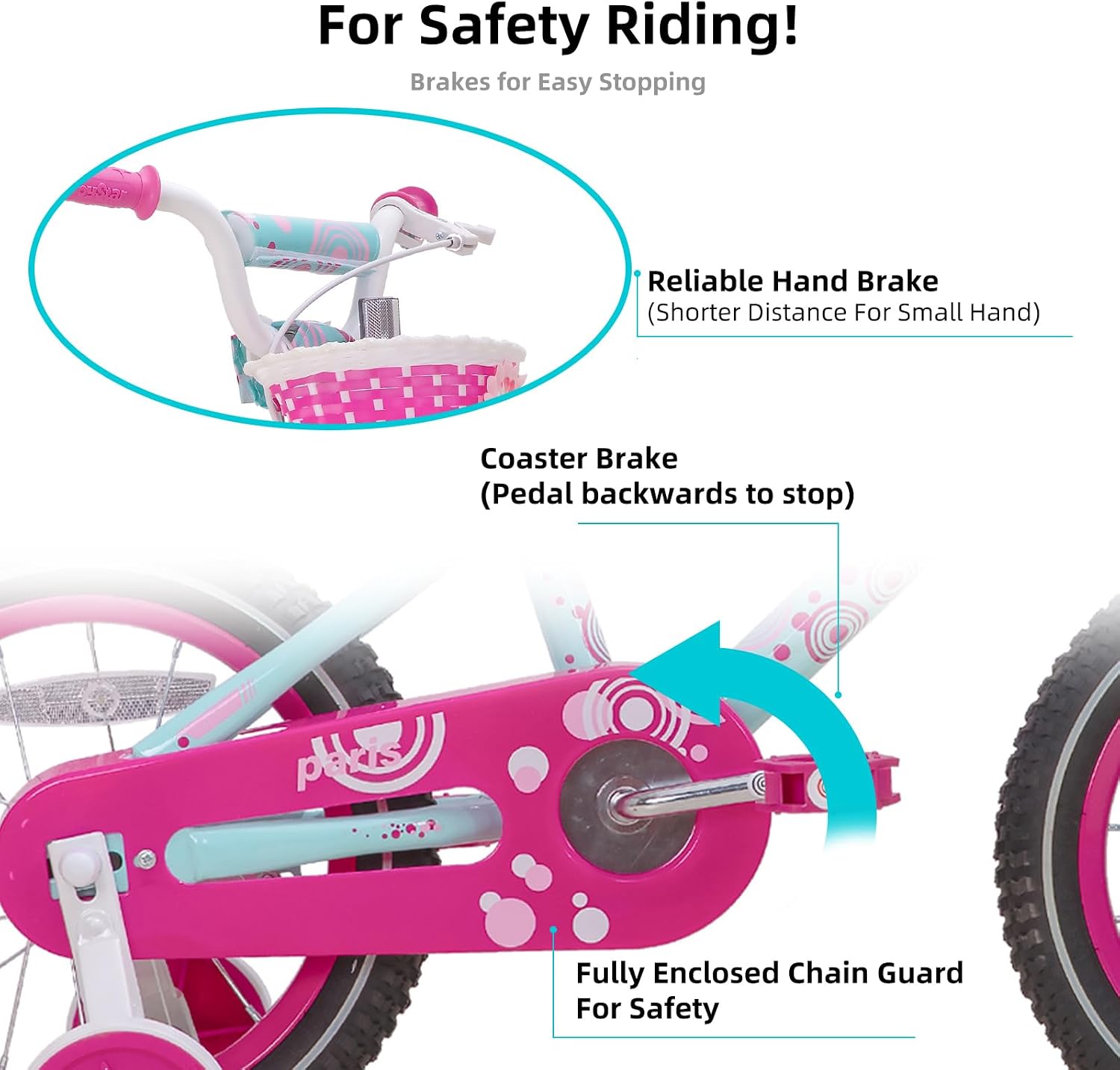 JOYSTAR Paris Girls Bike with Training Wheels for Ages 3-10Y