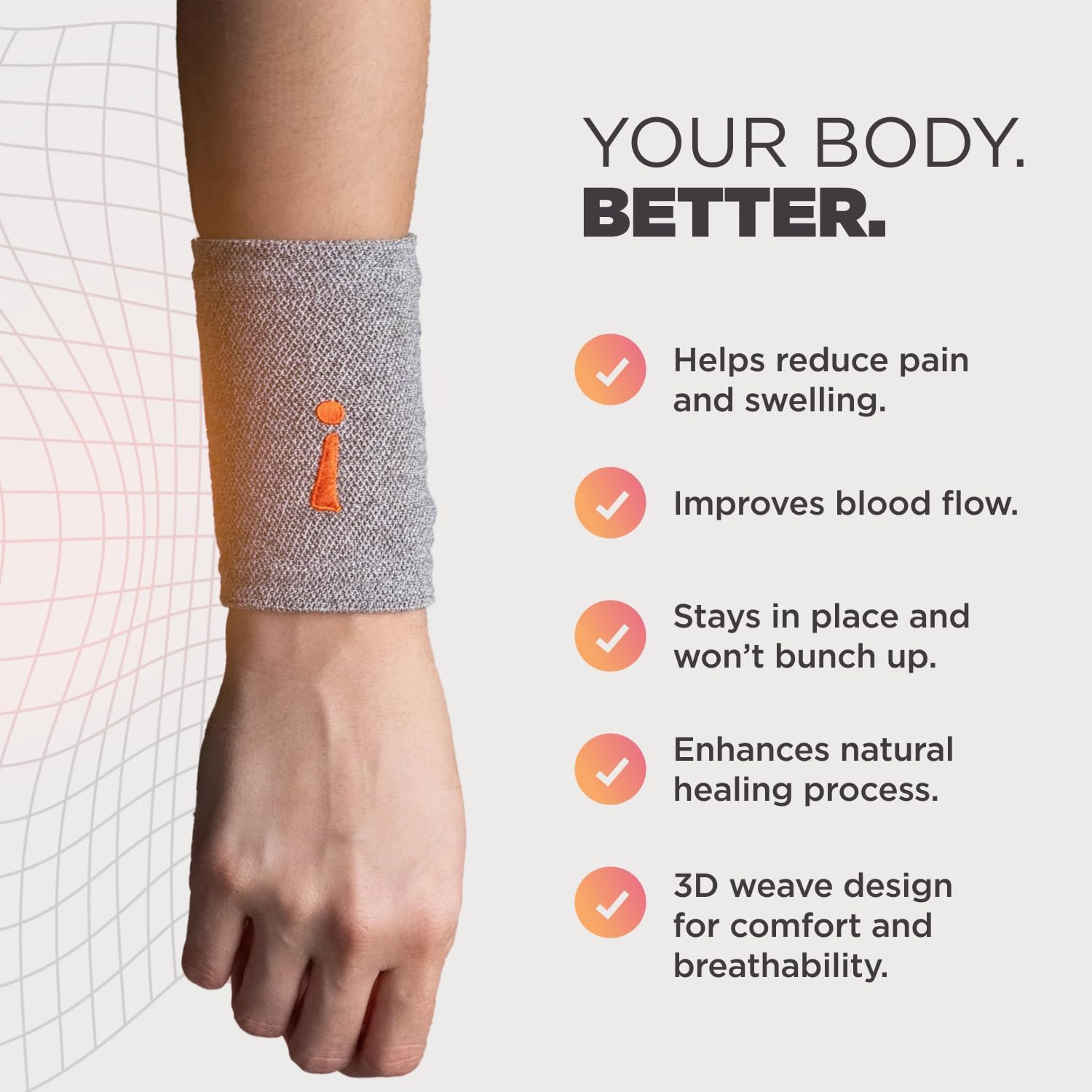 Incrediwear Wrist Sleeve – Wrist Brace for Women and Men, Helps with Inflammation, Swelling & Joint Pain Relief, Wrist Support for Recovering from Injury & Surgery (Grey, Large)