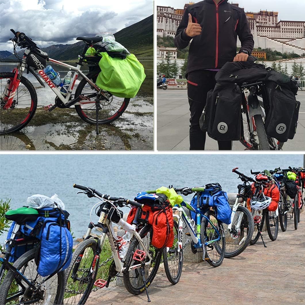 ROCKBROS Rear Bike Rack Quick Release Bike Cargo Rack for Luggage Commuting | Easy to install,heavy duty steel,red reflector,side protection,quick release system,rear back pannier rack with intructions