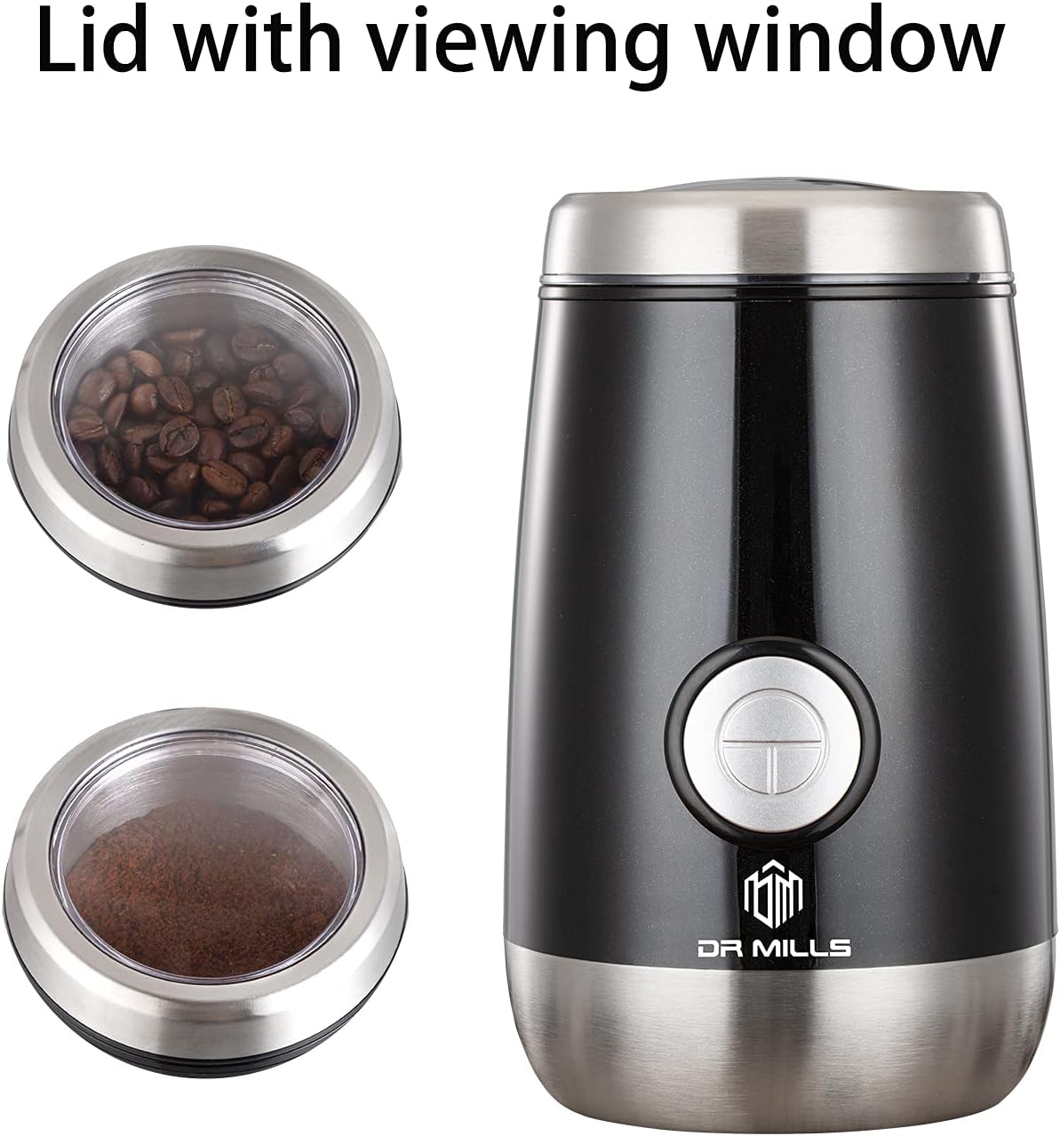 DR MILLS DM-7445 Coffee Grinder Electric,Spice and Herb Grinder, Blade & Cup Made with SUS304 Stainless Steel Food Grinders Electric