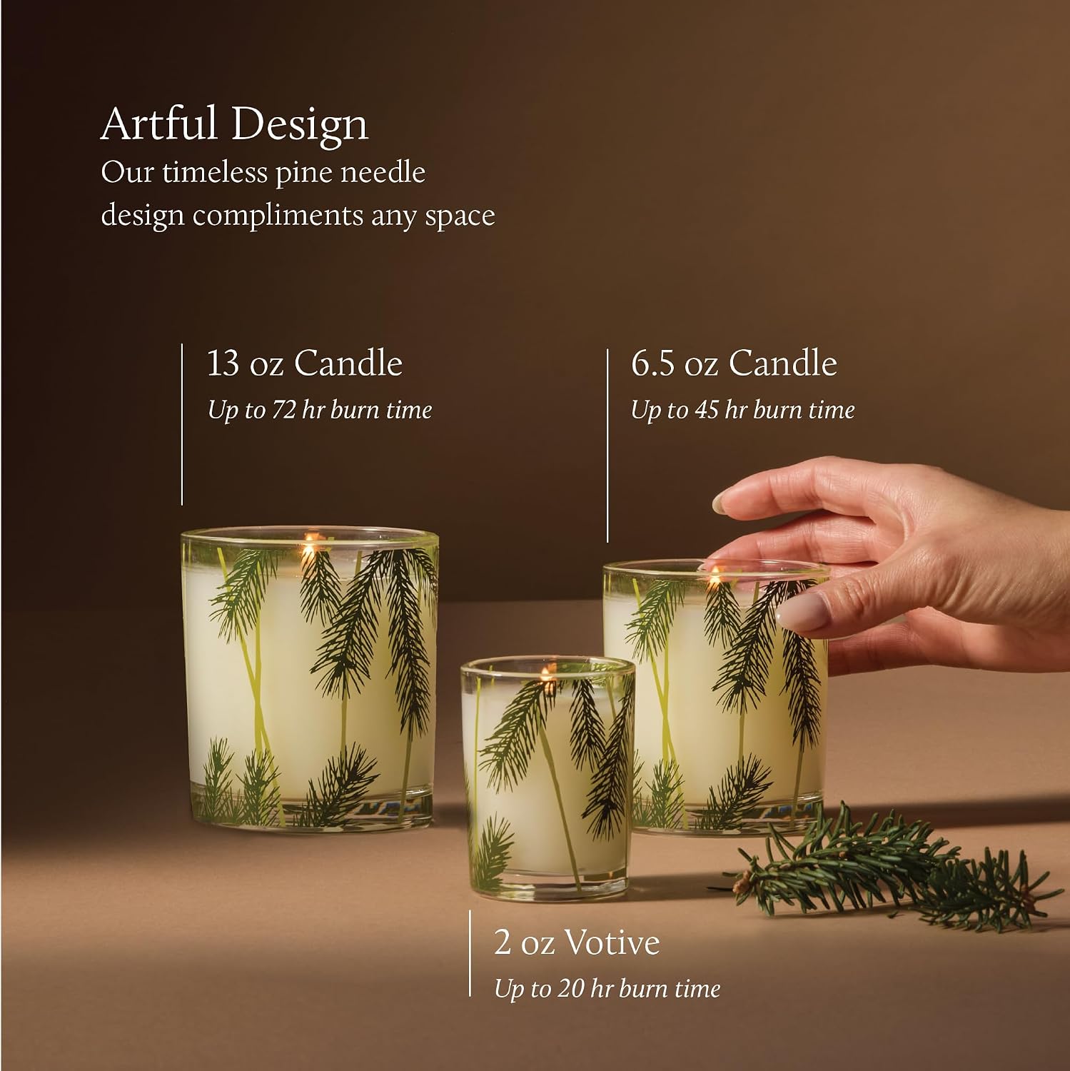 Thymes Frasier Fir Pine Needle Candle – Holiday Candles for Home Scented with Notes of Crisp Siberian Fir, Cedarwood & Sandalwood – Christmas Decor (6.5 oz)