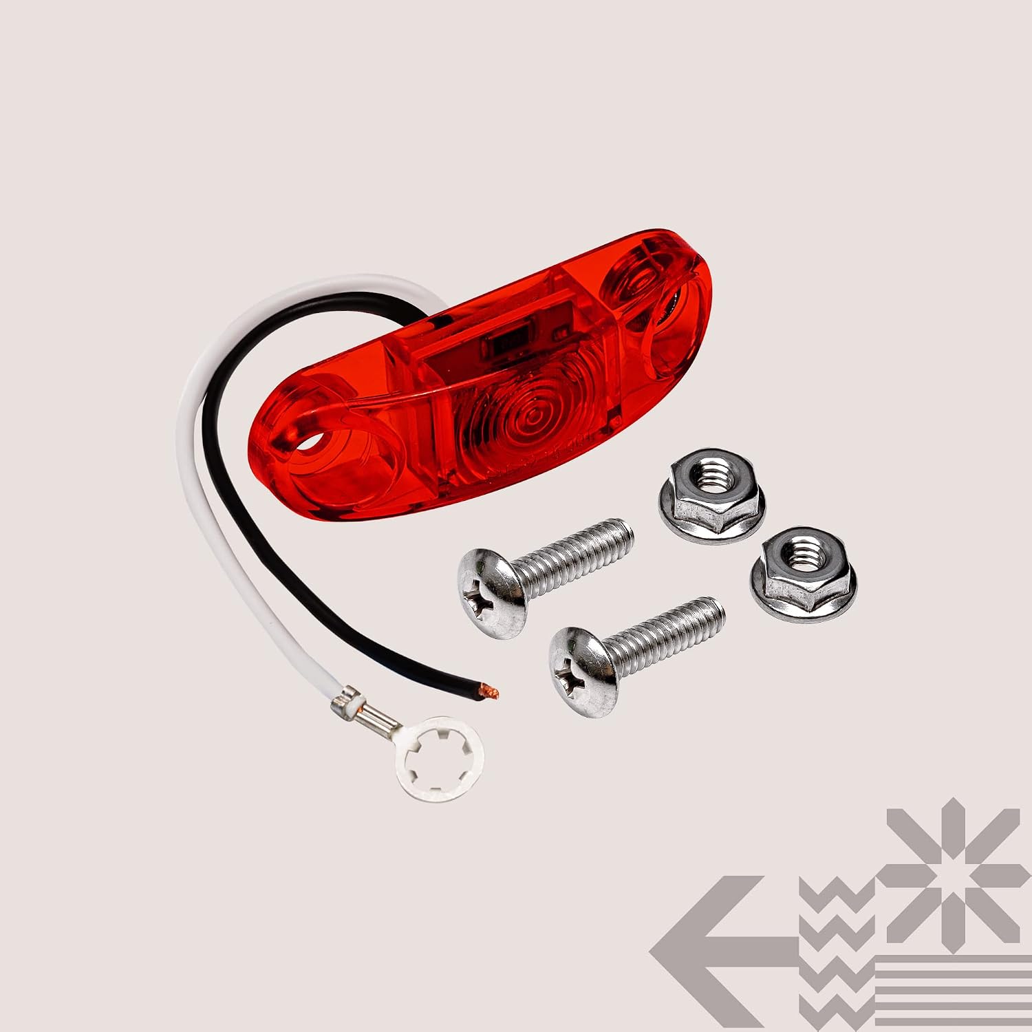 TRUE MODS 2pc 2.5" Amber Oval LED Trailer Marker Lights for Boat Trailer RV