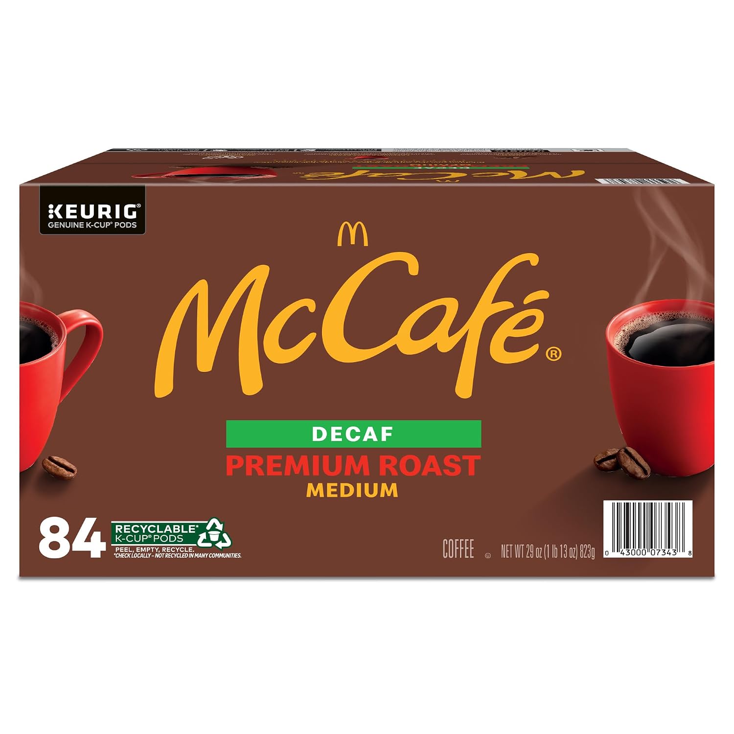 McCafe Premium Roast Decaf Coffee, Single Serve Keurig K-Cup Pods, Decaffeinated, 96 Count (4 Packs of 24)