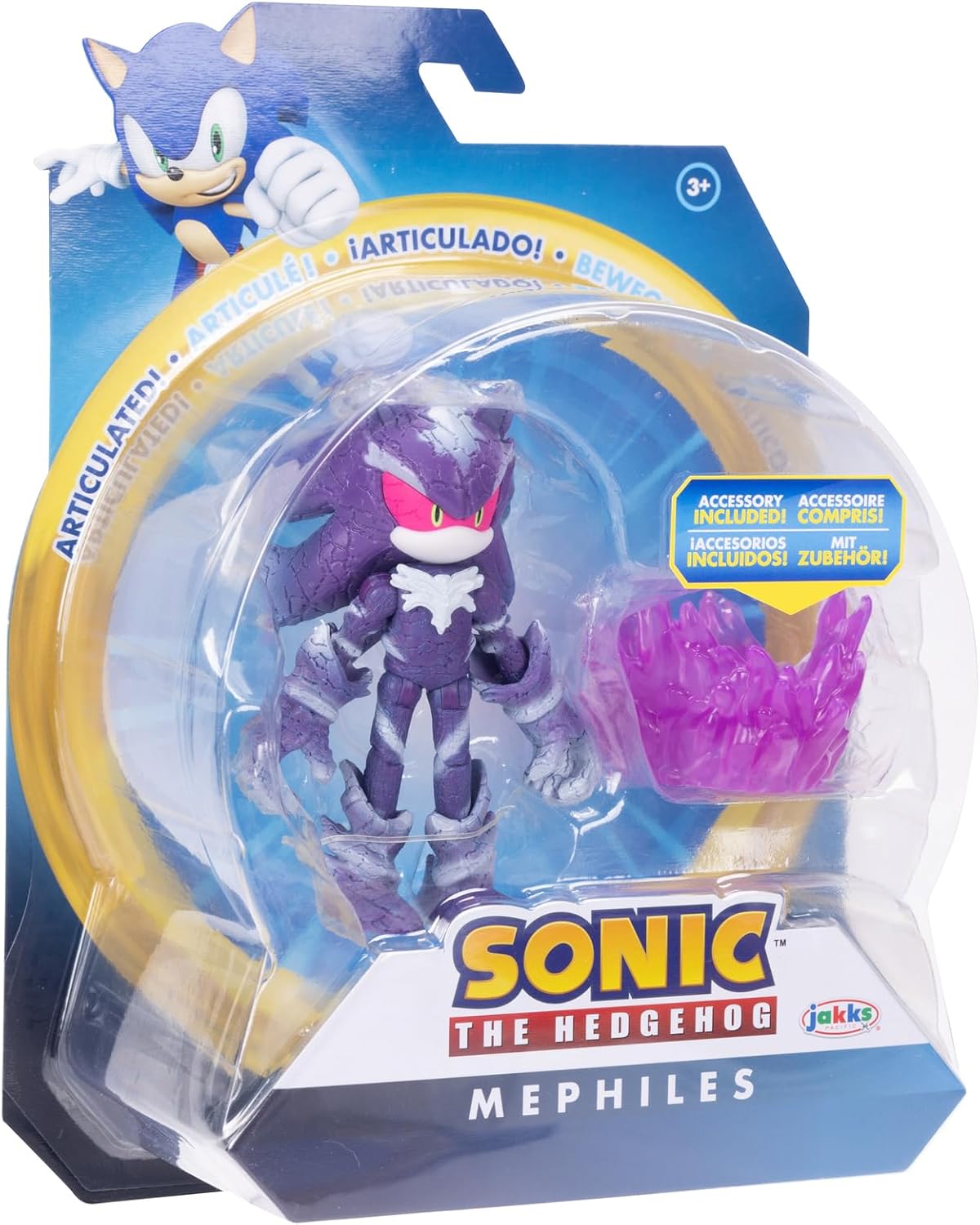 Sonic the Hedgehog 4-inch Mephiles the Dark Action Figure with Purple Mist Base Accessory. Ages 3+ (Officially Licensed by Sega)