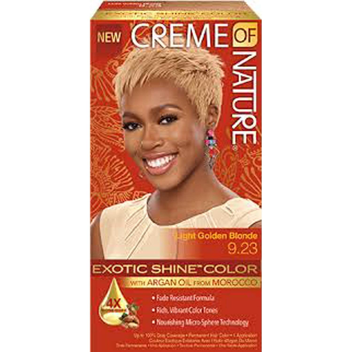 Creme of Nature, Exotic Shine Hair Color, 9.2 Light Caramel Brown, with Argan Oil from Morocco, 1 Application