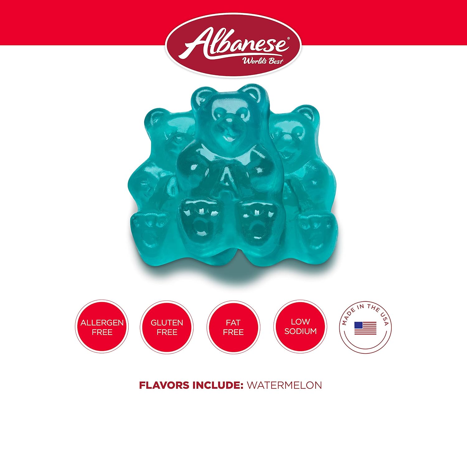 Albanese World's Best 12 Flavor Gummi Bears | 5lbs of Fruit Bulk Candy | Soft and Chewy Gummies, Gluten Free, Fat Free | Cherry, Blue Raspberry, Mango and More | Great Snack for Travel and Kids
