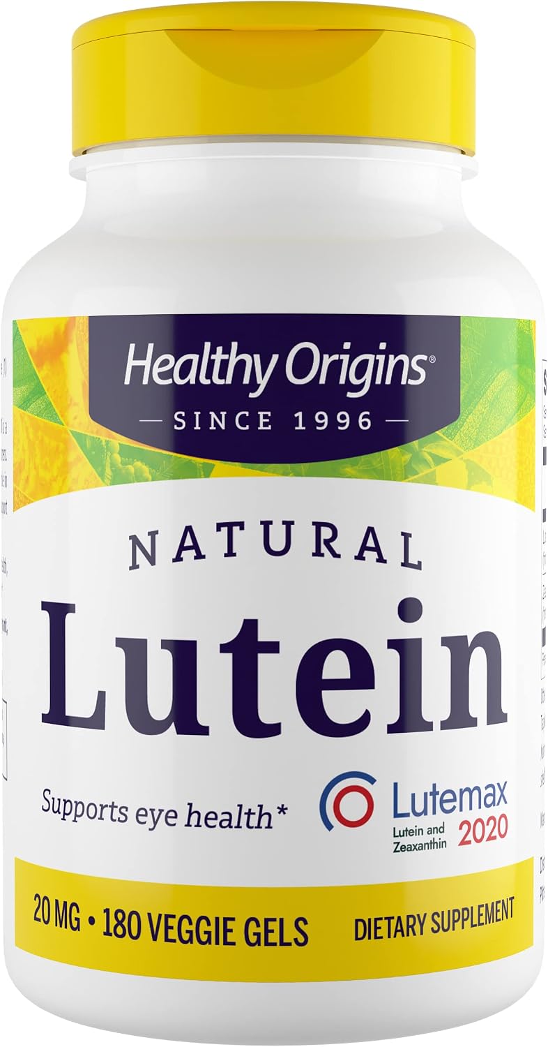 Healthy Origins Lutein Lutemax 2020 20 mg & Zeaxanthin, 180 Gels