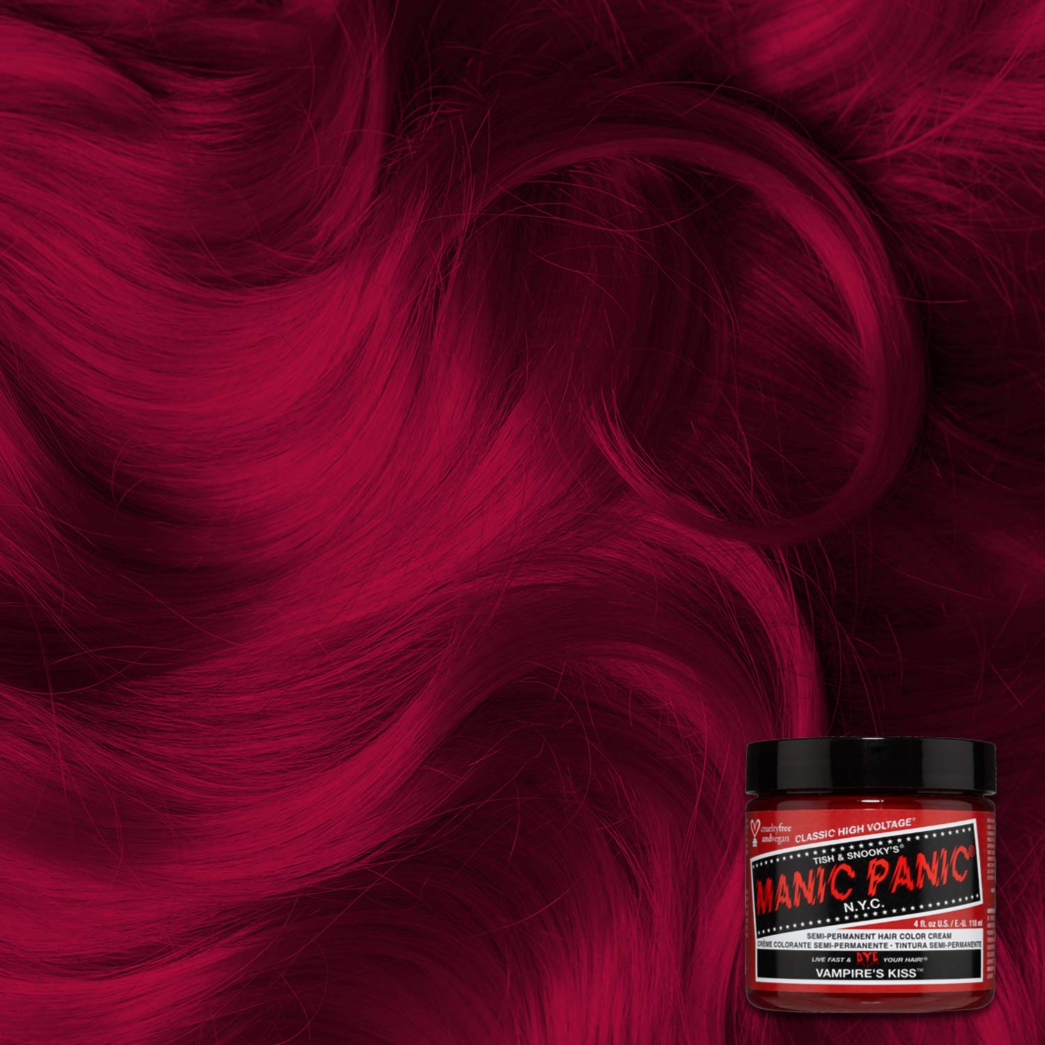 MANIC PANIC Classic Cotton Candy Pink Semi Permanent Hair Color - Bright Pink Hair Dye for Women & Men That Lasts 4-6 Weeks - Vegan, Ammonia & Cruelty-Free - Create & Mix Custom Shades (4oz / 2pk)