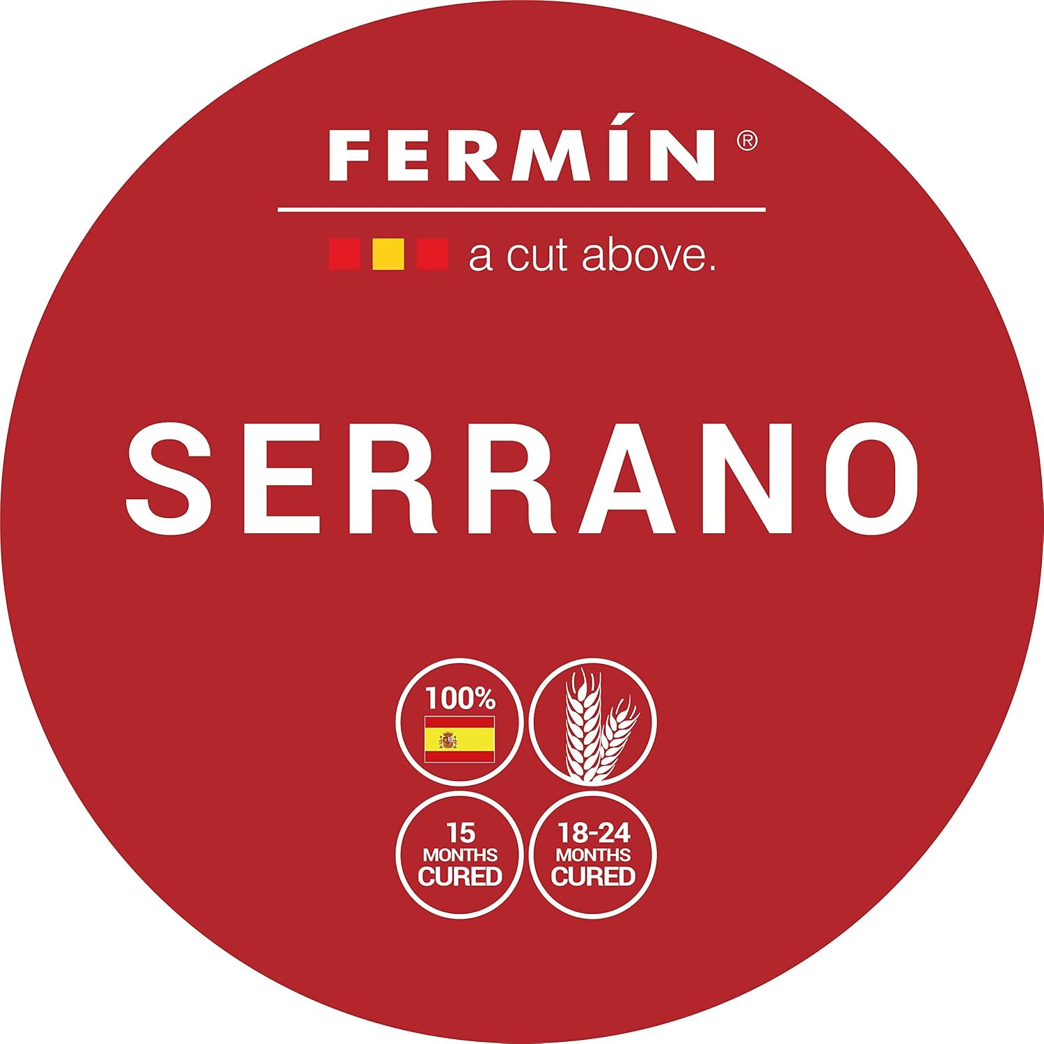 Fermin Bone-in Jamon Serrano Ham Pack (17-19 Lbs. Ham+knife+holder)