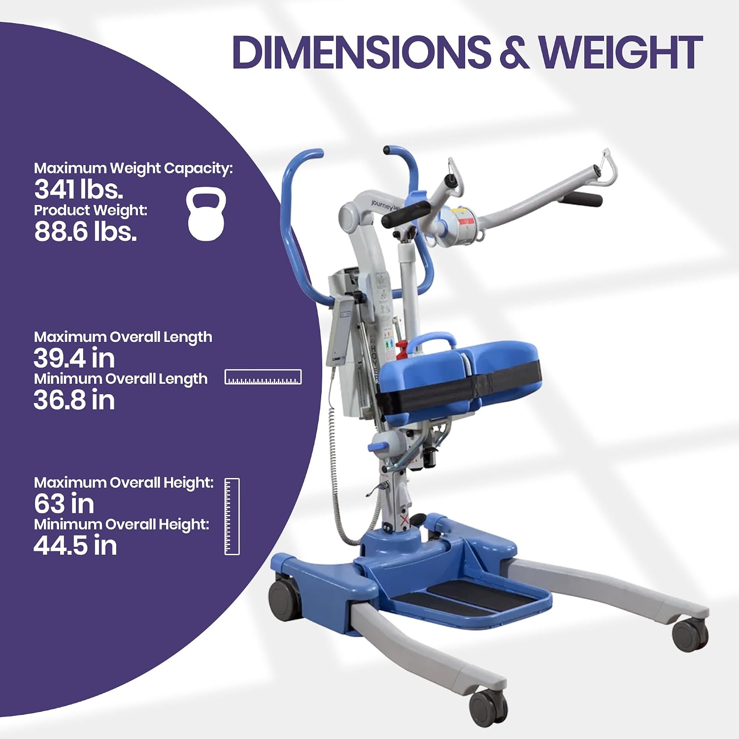 Joerns Hoyer Journey Sit to Stand Electric Power Patient Lift | Ultra Compact