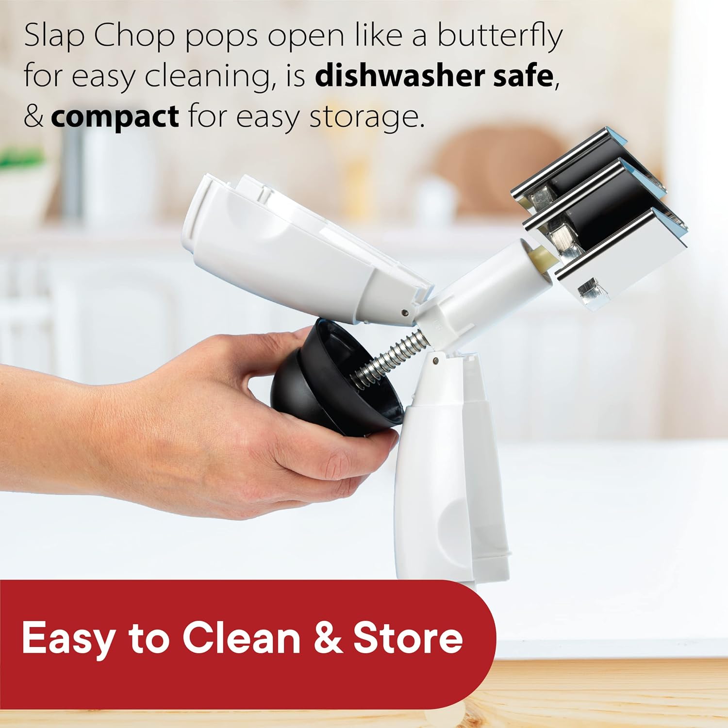Original Slap Chop Slicer Chopper with Stainless Steel Blades & Butterfly Opening for Easy Cleaning - Vegetable Chopper Gadget, Mini Chopper for Salads - Kitchen Accessory