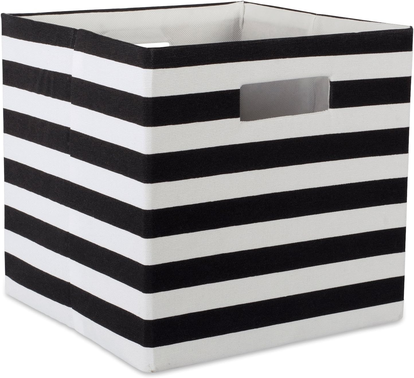 DII Polyester Cube Storage Collection Collapsible Hard Sided Bin, 13x13x13, Black