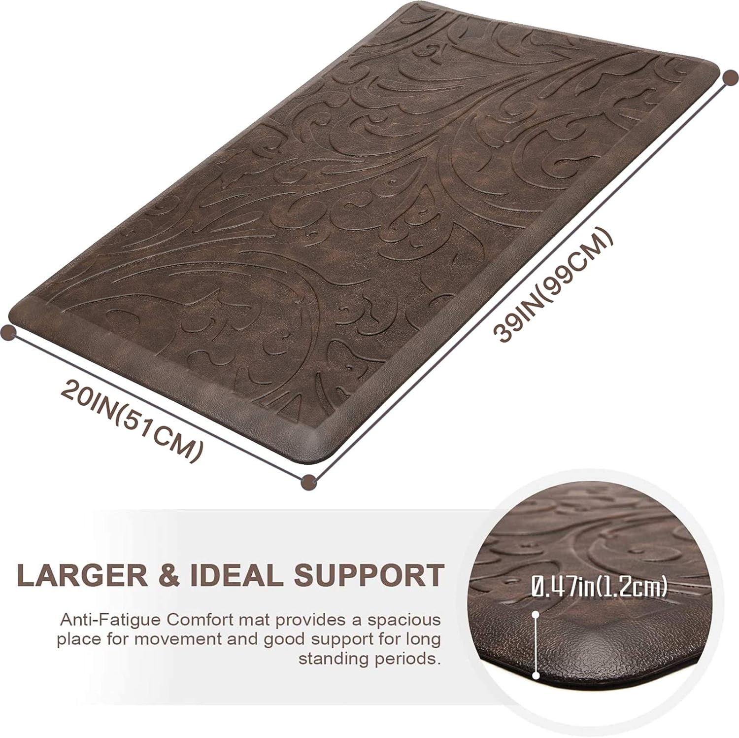 Kitchen Mat Cushioned Anti-Fatigue Comfort Standing Mat Rug for Home,Office