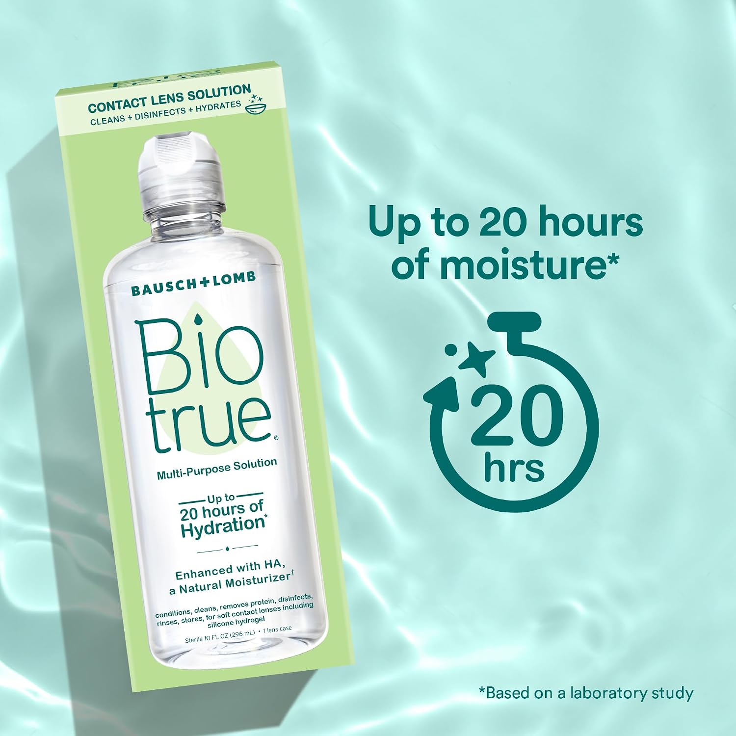 Biotrue Contact Solution, Multi-Purpose Lens Solution for Soft Lenses, Cleans, Disinfects, Removes Protein Build-Up, Dirt & Debris, Hydrates