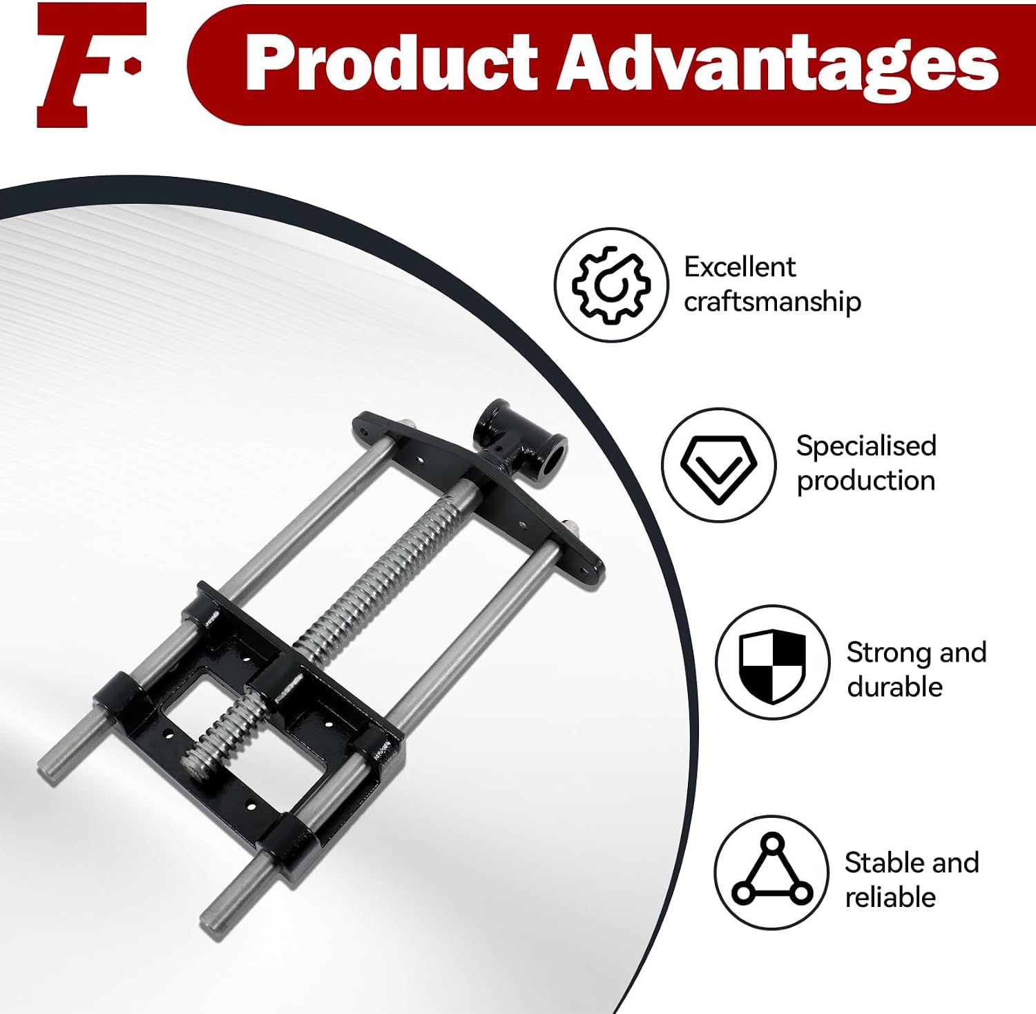 findmall 9 Inch Woodworking Front Vise Heavy-Duty Steel and Cast Iron Front Bench Vise - Fit for Woodworking Projects