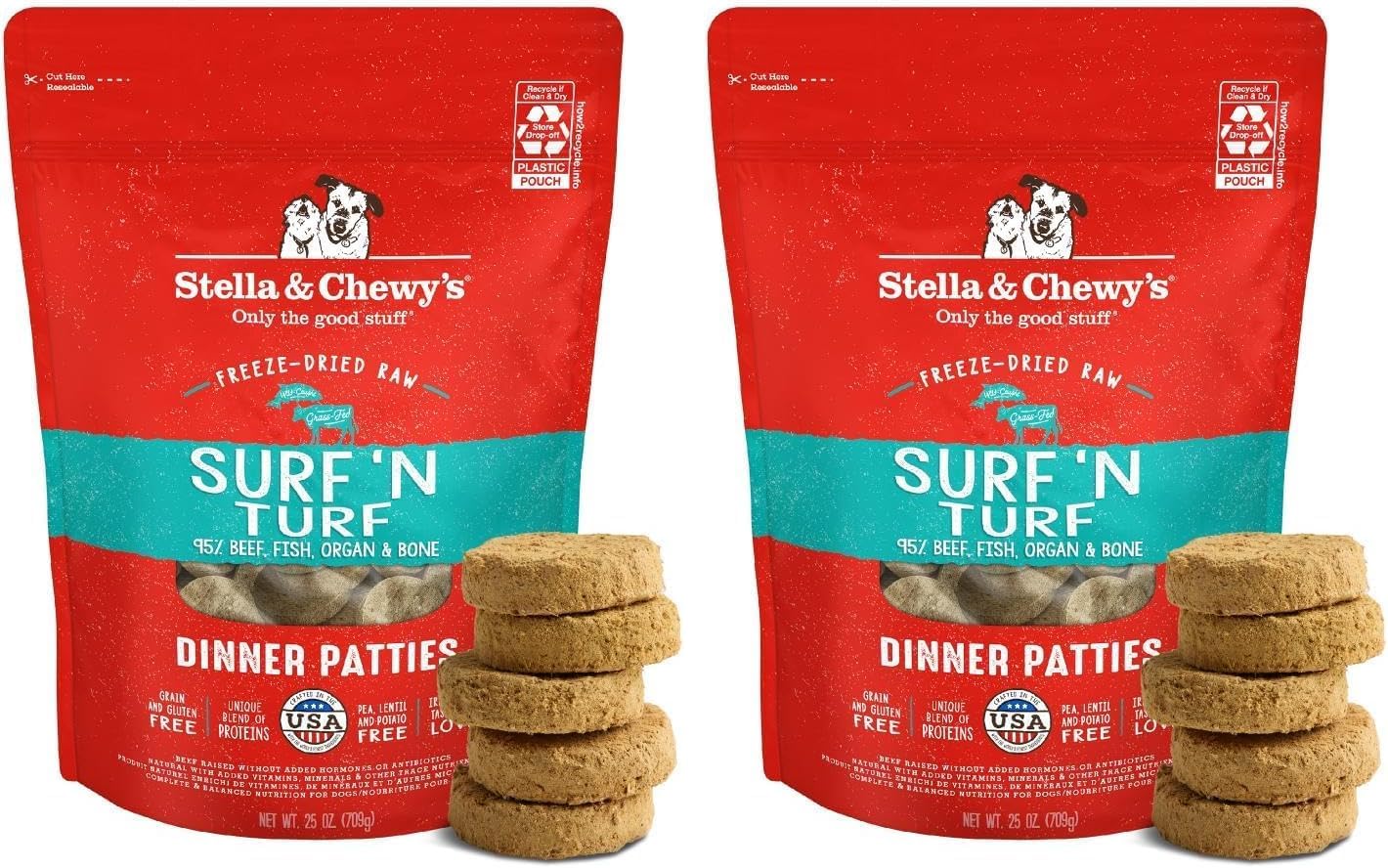 Stella & Chewy’s Freeze Dried Raw Dinner Patties – Grain Free Dog Food, Protein Rich Stella’s Super Beef Recipe – 5.5 oz