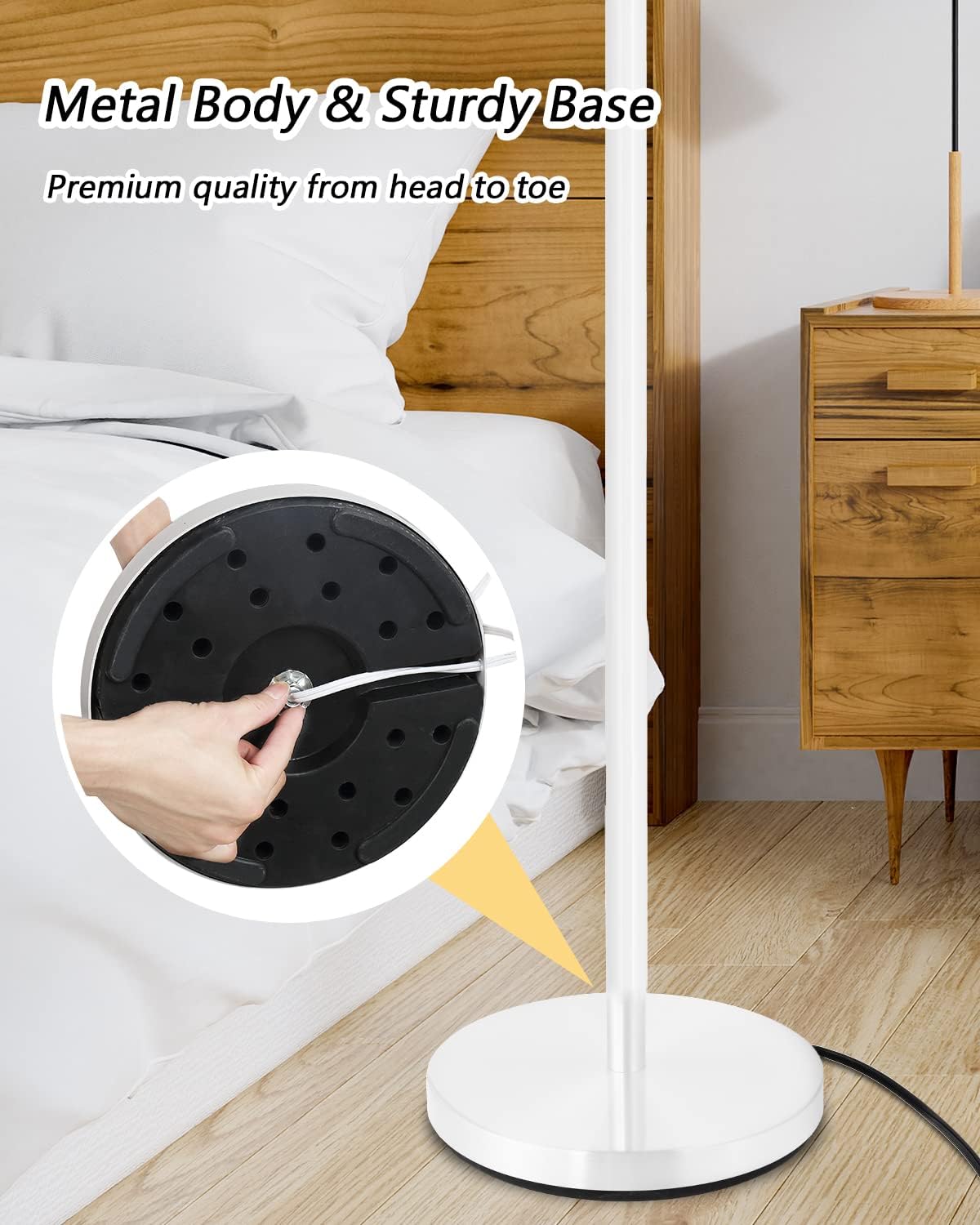 BoostArea Torchiere Floor Lamp, 30W Super Bright LED Standing Lamp, Stepless Dimmable Pole Lamp with 3000K Lighting, Rotary Switch
