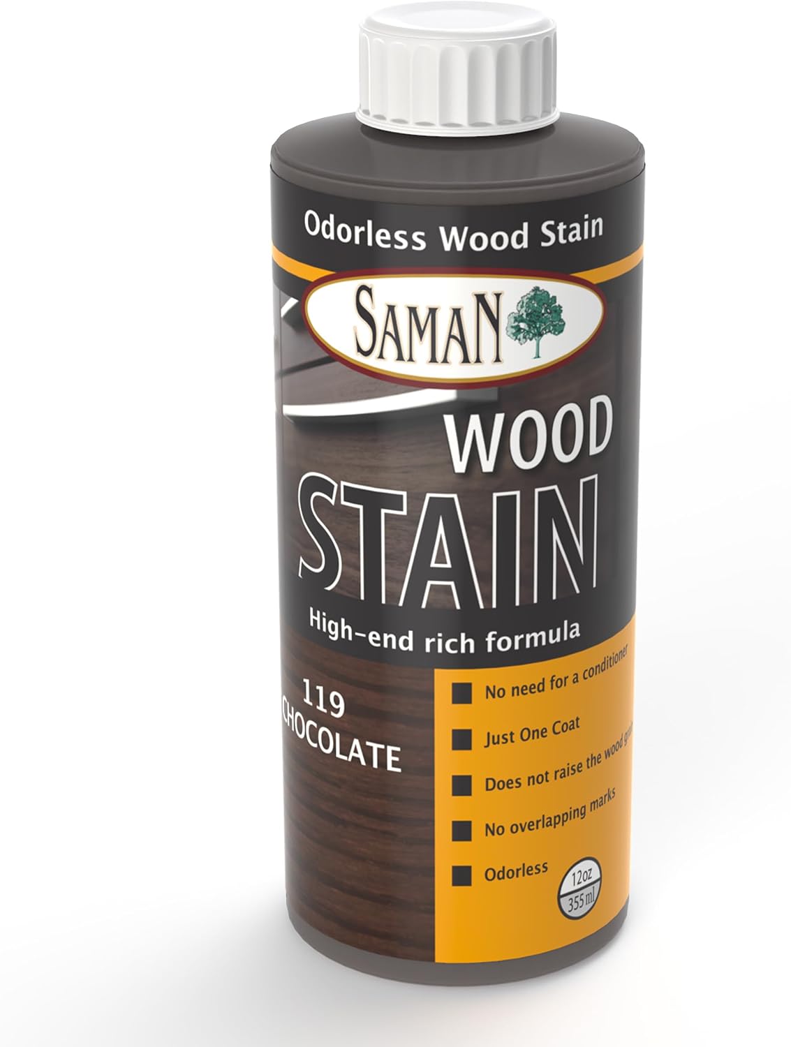 SamaN Interior Water Based Wood Stain - Natural Stain for Furniture, Moldings, Wood Paneling, Cabinets (Antique Walnut TEW-212-12, 12 oz)