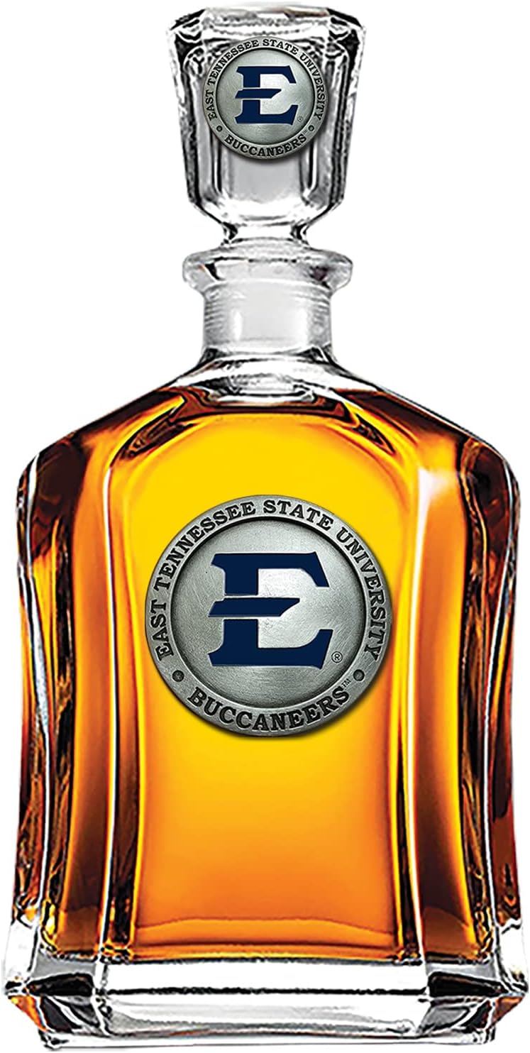 Marines Decanter – Eagle Globe & Anchor | 24 OZ Whiskey Decanter for Liquor with Airtight Stopper | Expertly Crafted Pewter Glass Clear
