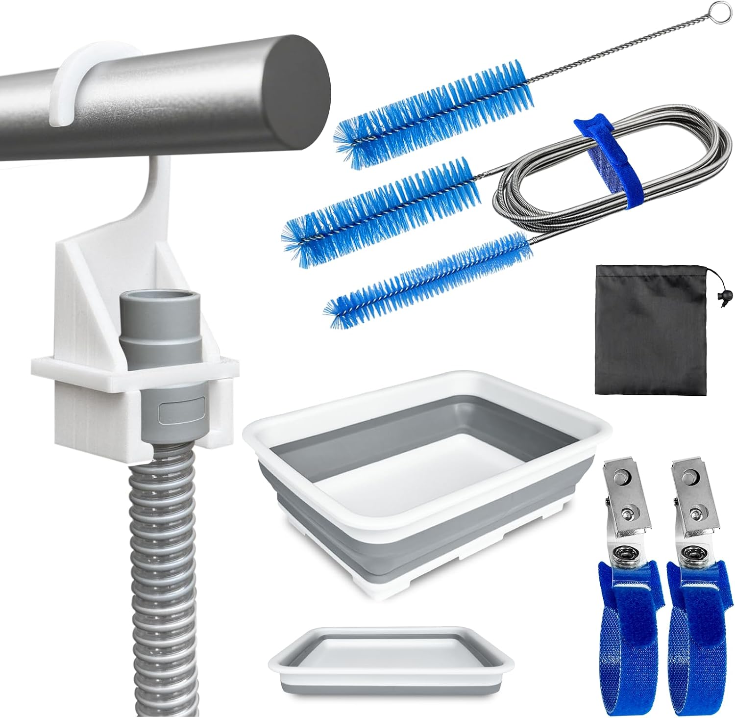 9 Pack CPAP Cleaning Kit, Collapsible Wash Basin, CPAP Hose Holder | CPAP Tube Clips, CPAP Tubing Holder