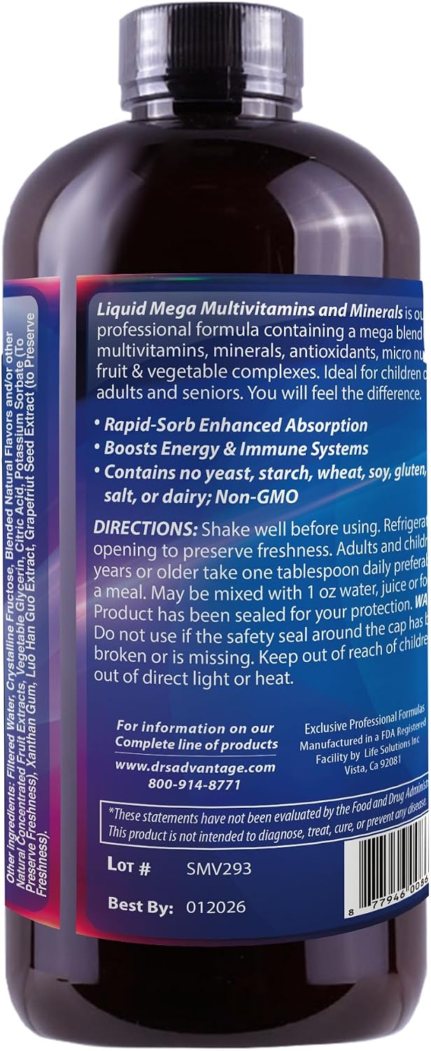 Liquid Mega MultiVitamins & Minerals 16oz. [Health and Beauty] | Health and Beauty