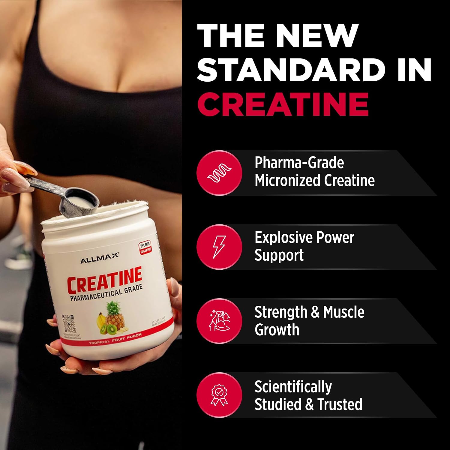 ALLMAX Creatine Monohydrate Powder, Micronized, Unflavored, 1000 g