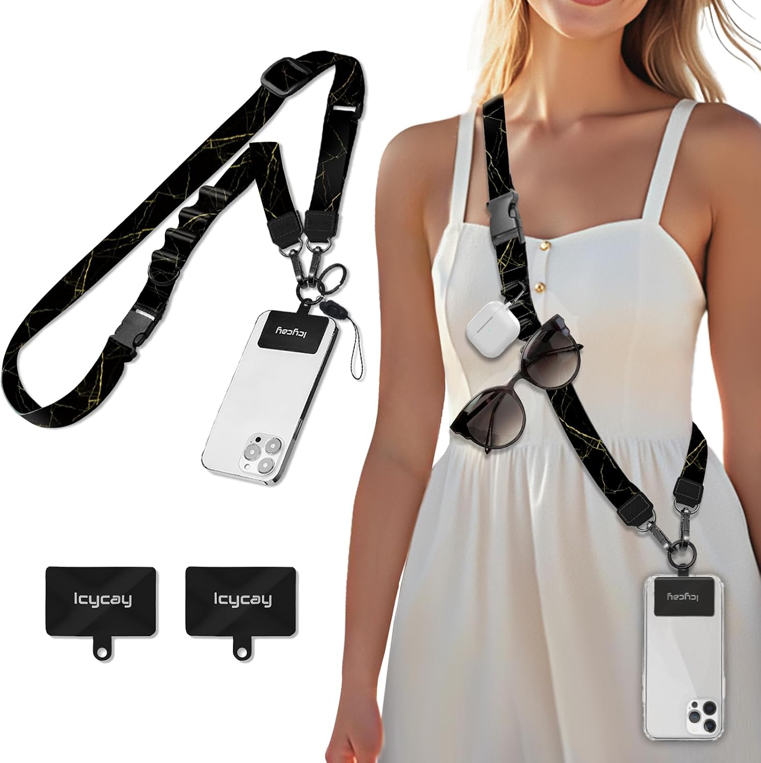 Icycay Phone Lanyard Crossbody Strap Neck Adjustable Teacher Women Cat
