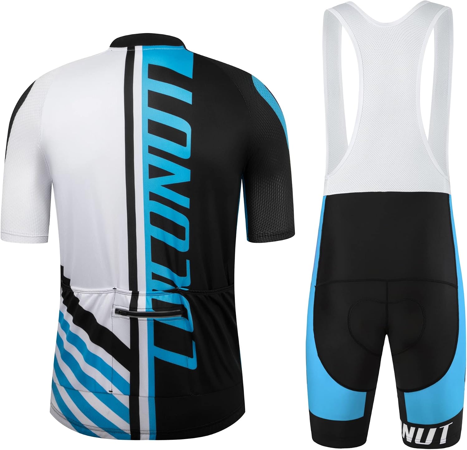 Coconut Ropamo CR Men's Cycling Jersey Set Road Bike Jersey Zipper Pocket Bib Shorts with 4D Padded Cycling Clothing Set