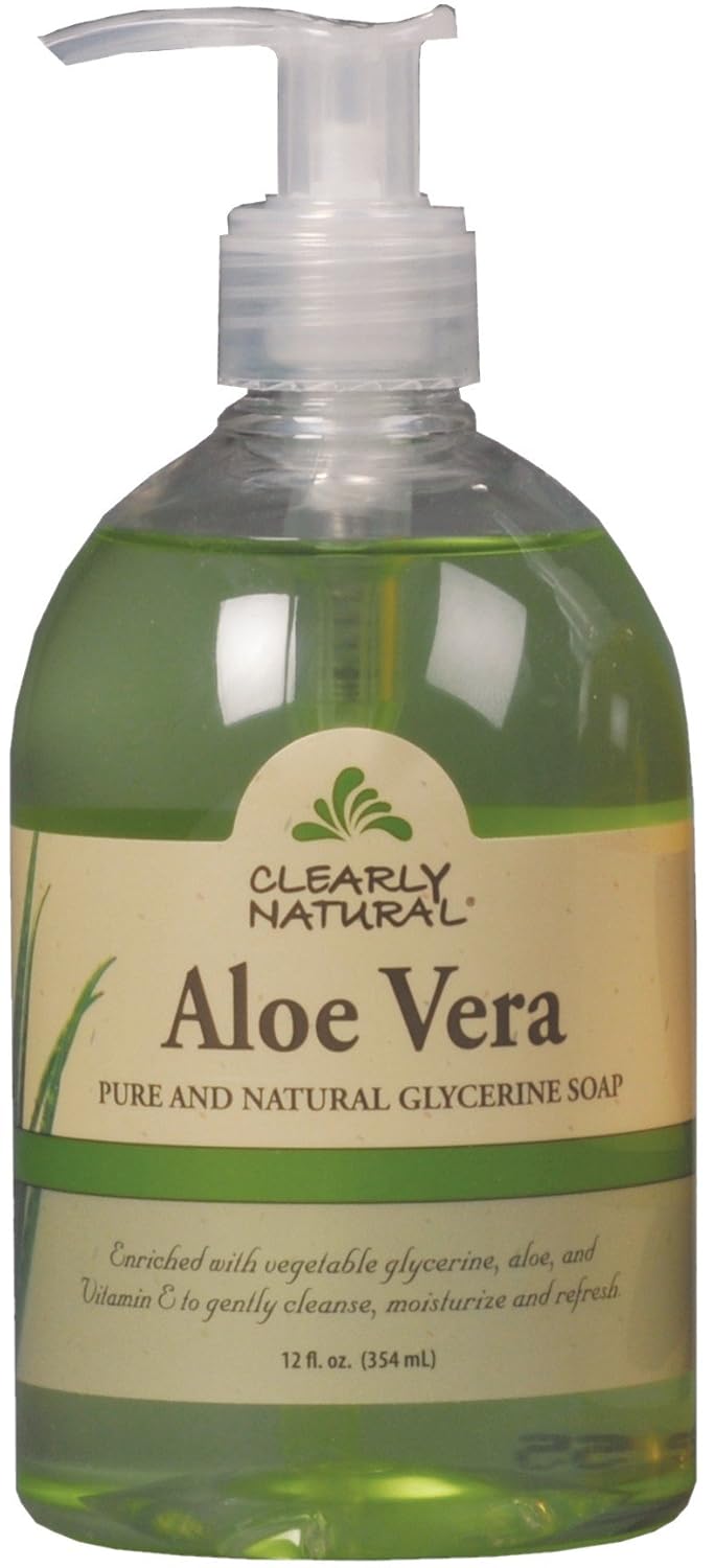 Clearly Natural Essentials Aloe Vera Liquid Glycerine Soap, 12 Ounce (Pack of 2)