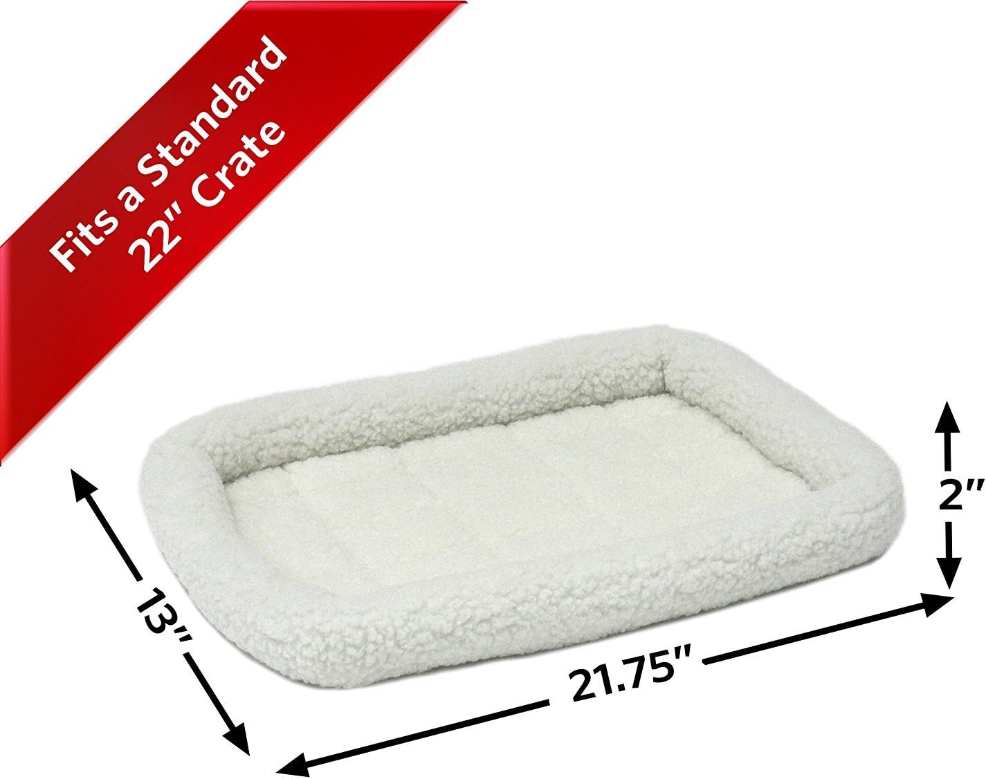 MidWest Homes for Pets QuietTime XXS Dog Bed – Cinnamon Faux Fur Bolster, Ultra-Soft and Machine Washable, Fits 18-Inch Crates and Carriers, for Small Dogs and Cats