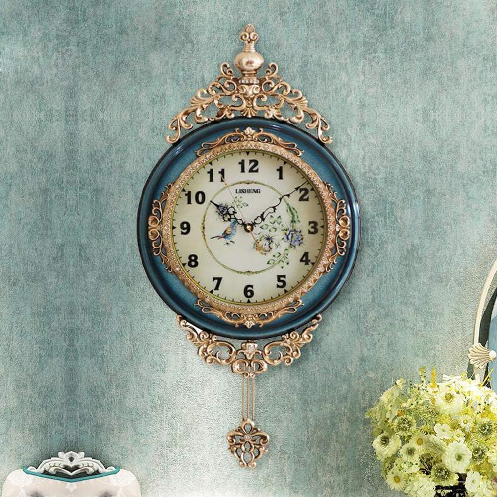 SHISEDECO 29.5" Large Vintage Antique Grandfather Pendulum Wall Clock, Blue